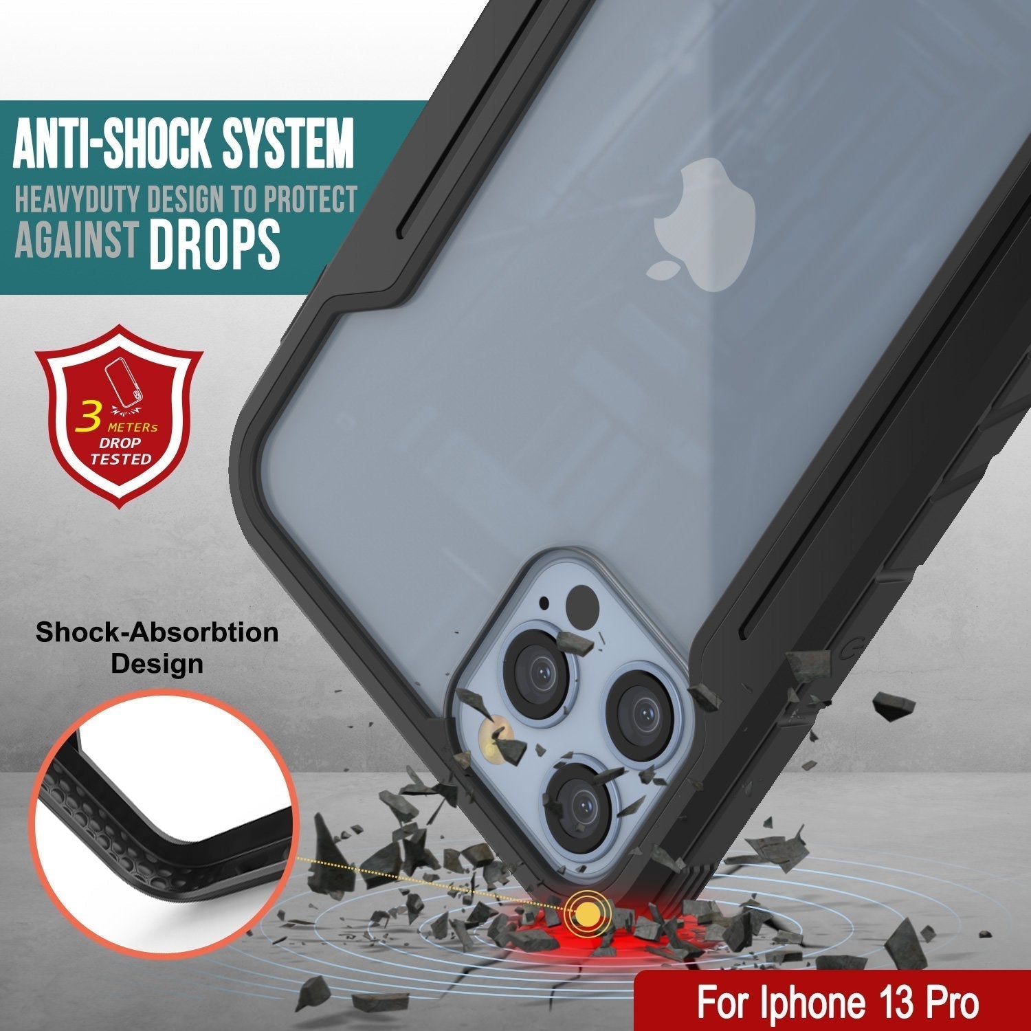 Punkcase iPhone 14 Pro Ravenger MAG Defense Case Protective Military Grade Multilayer Cover [Black]