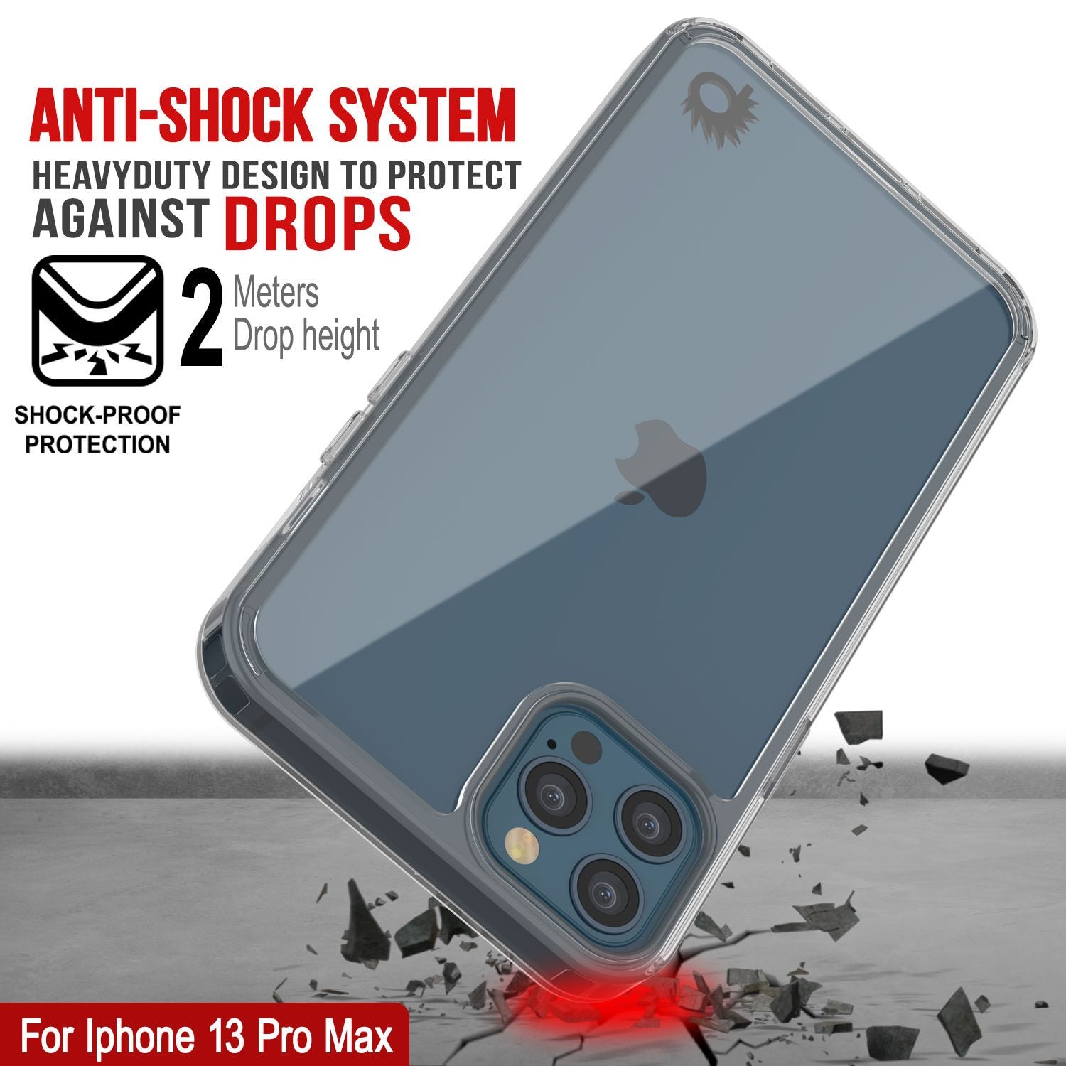 iPhone 13 Mini Waterproof IP68 Case, Punkcase [Clear] [StudStar Series]  [Slim Fit] [Dirtproof]