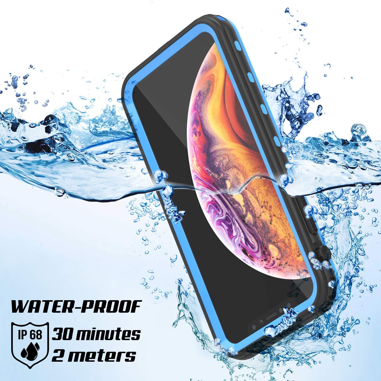 iPhone XR Waterproof Case, Punkcase [KickStud Series] Armor Cover [Light-Blue]