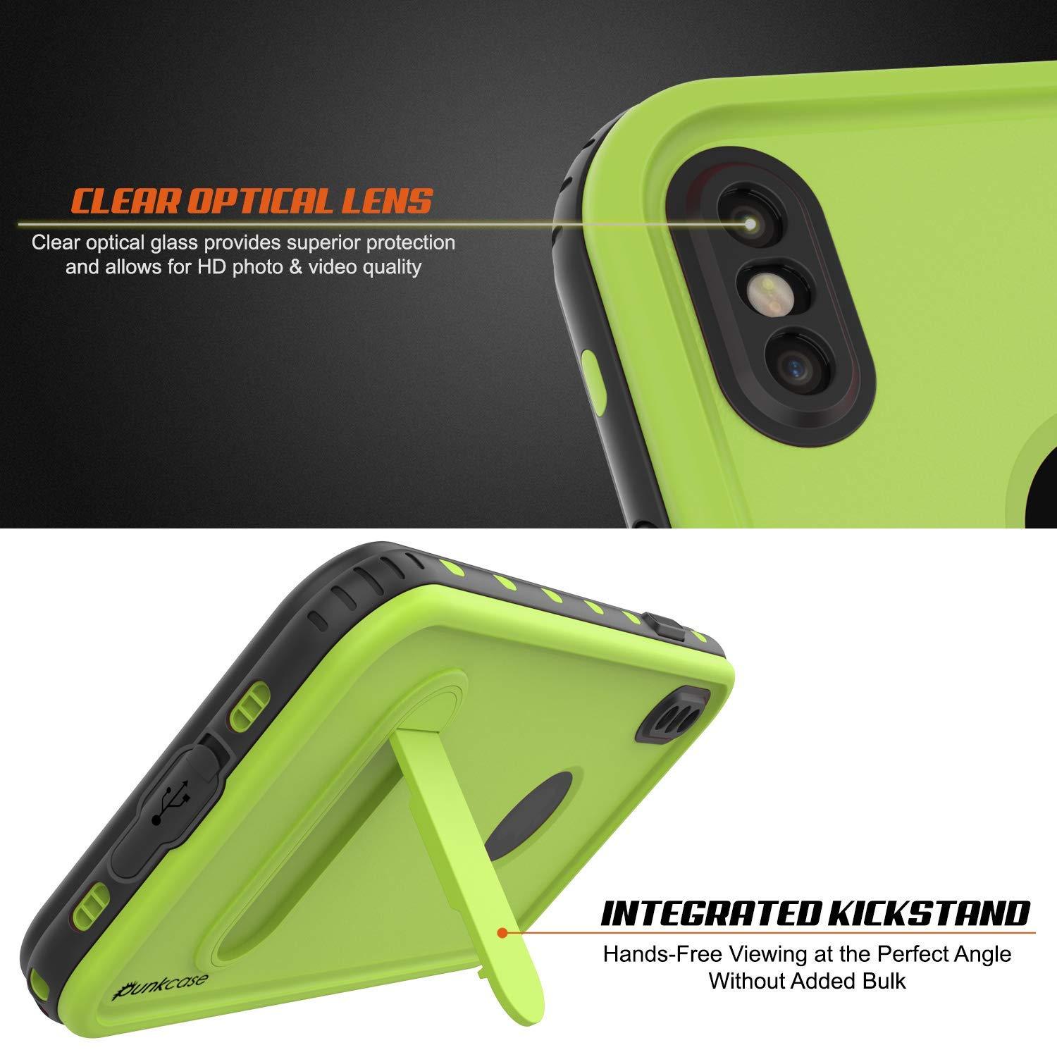 iPhone XR Waterproof Case, Punkcase [KickStud Series] Armor Cover [Green]