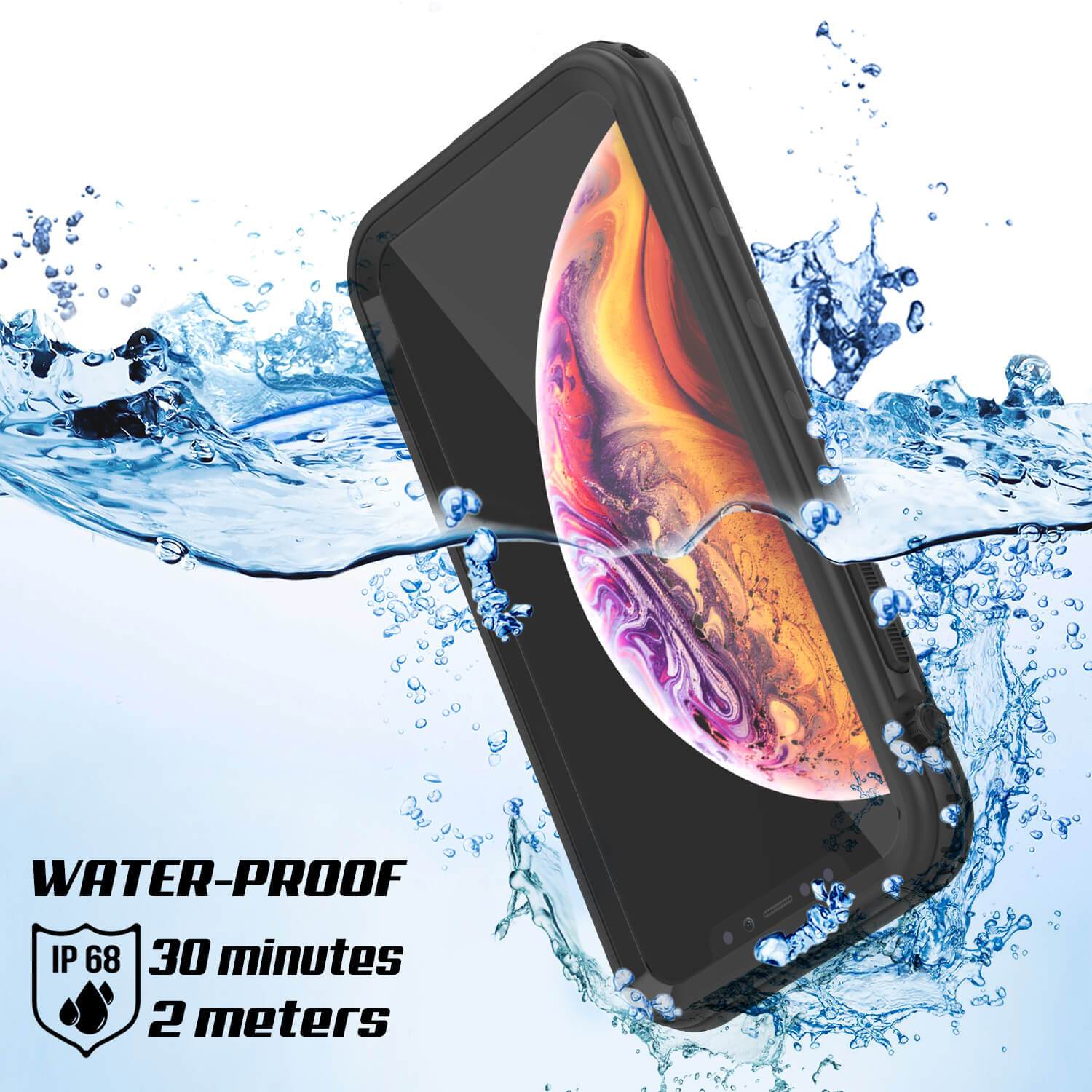 iPhone XR Waterproof Case, Punkcase [KickStud Series] Armor Cover [Black]