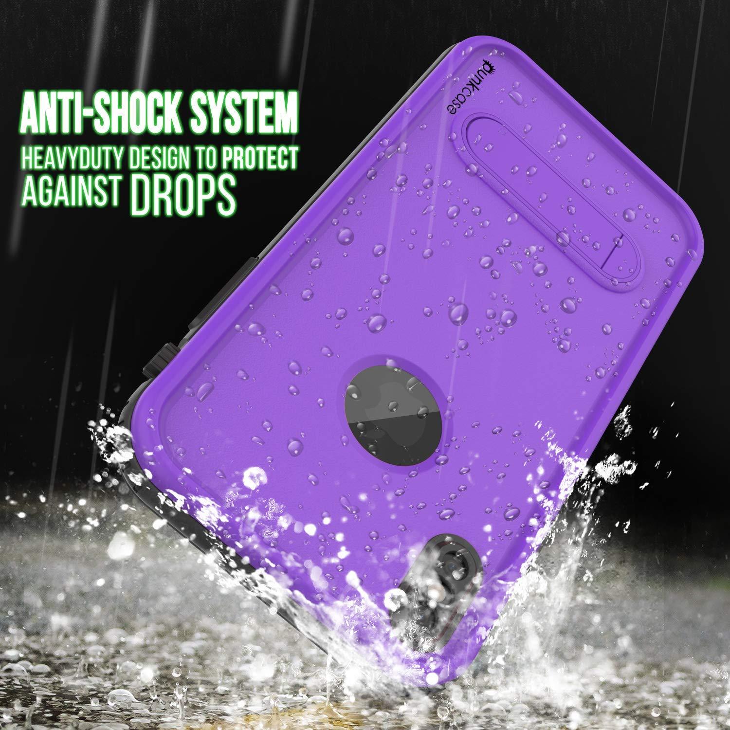 iPhone XR Waterproof Case, Punkcase [KickStud Series] Armor Cover [Purple]