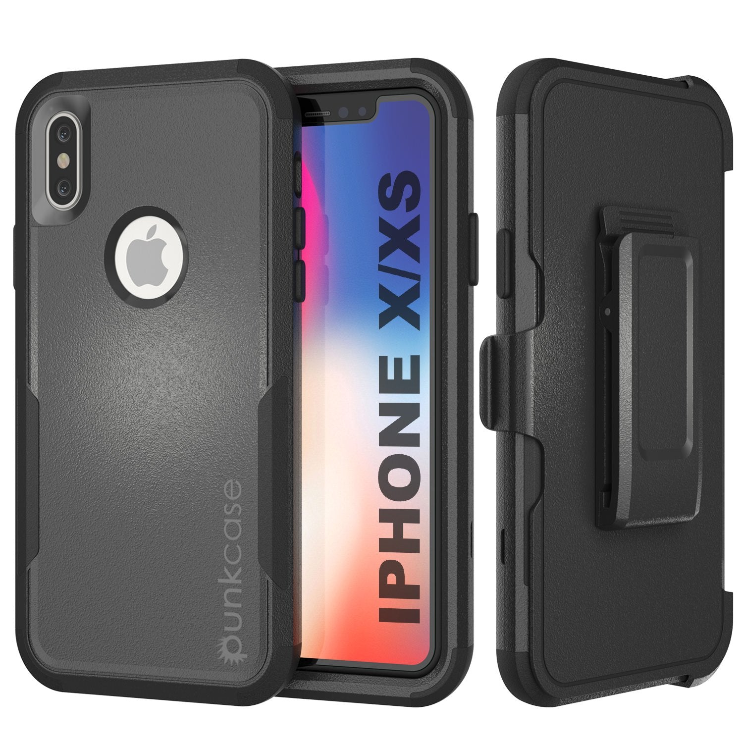 Punkcase for iPhone X Belt Clip Multilayer Holster Case [Patron Series] [Black]