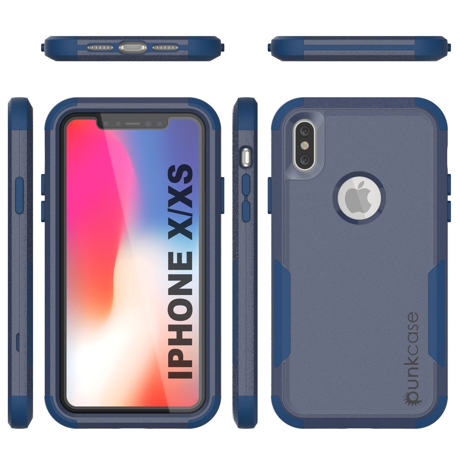 Punkcase for iPhone X Belt Clip Multilayer Holster Case [Patron Series] [Navy]