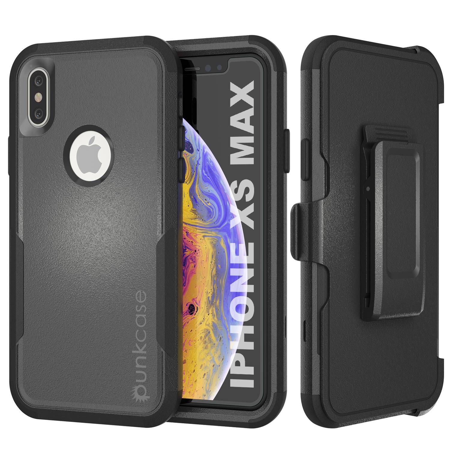 Punkcase for iPhone XS Max Belt Clip Multilayer Holster Case [Patron Series] [Black]