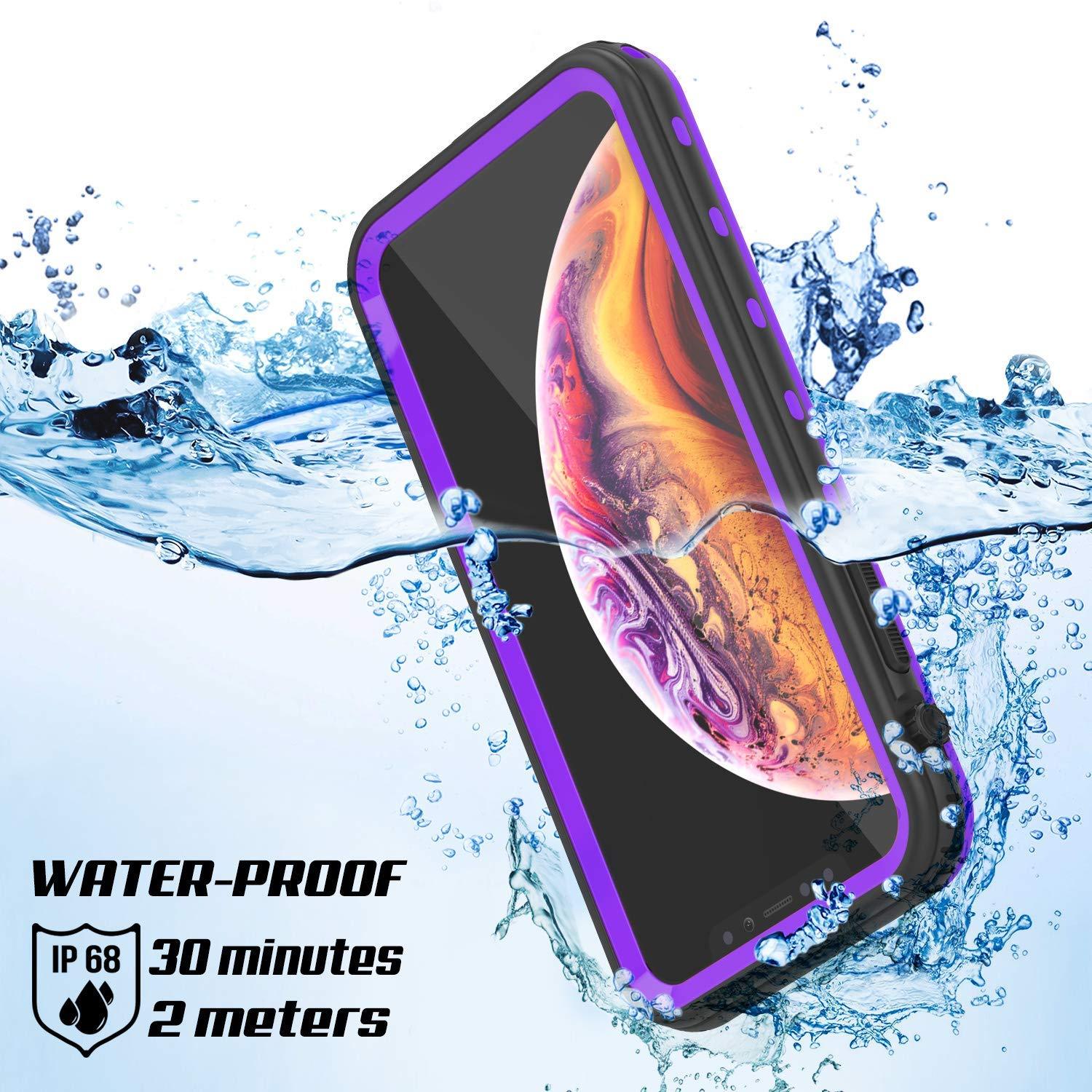 iPhone XS Max Waterproof Case, Punkcase [KickStud Series] Armor Cover [Purple]