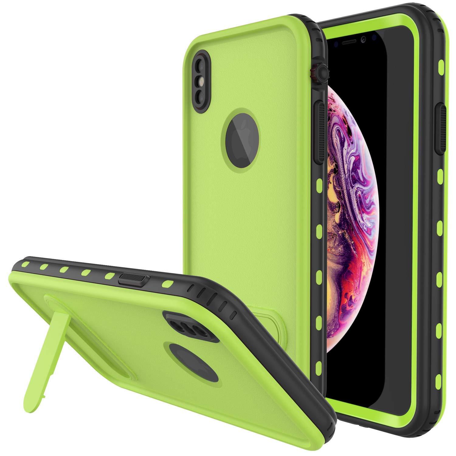 iPhone XS Waterproof Case, Punkcase [KickStud Series] Armor Cover [Green]