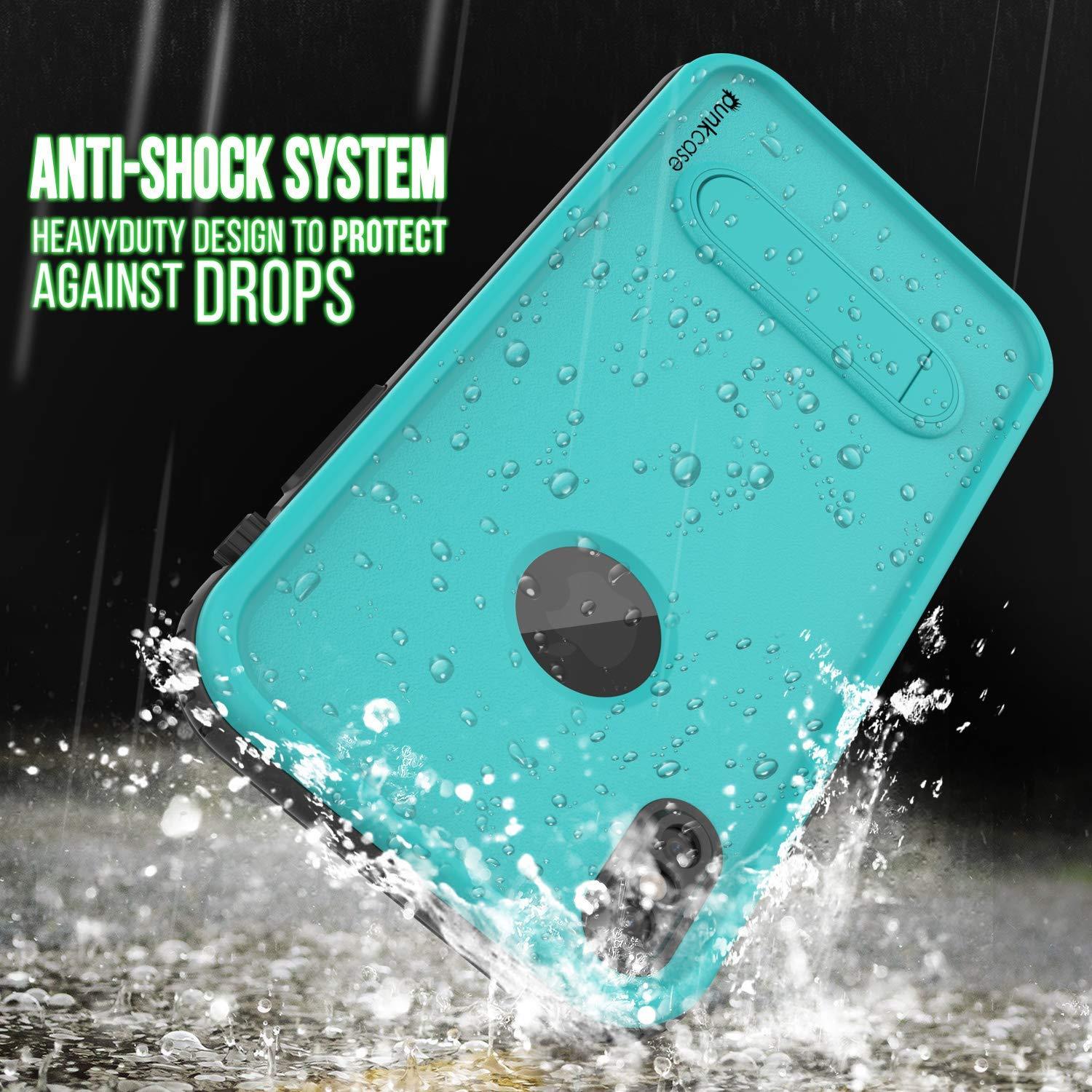 iPhone XS Waterproof Case, Punkcase [KickStud Series] Armor Cover [Teal]