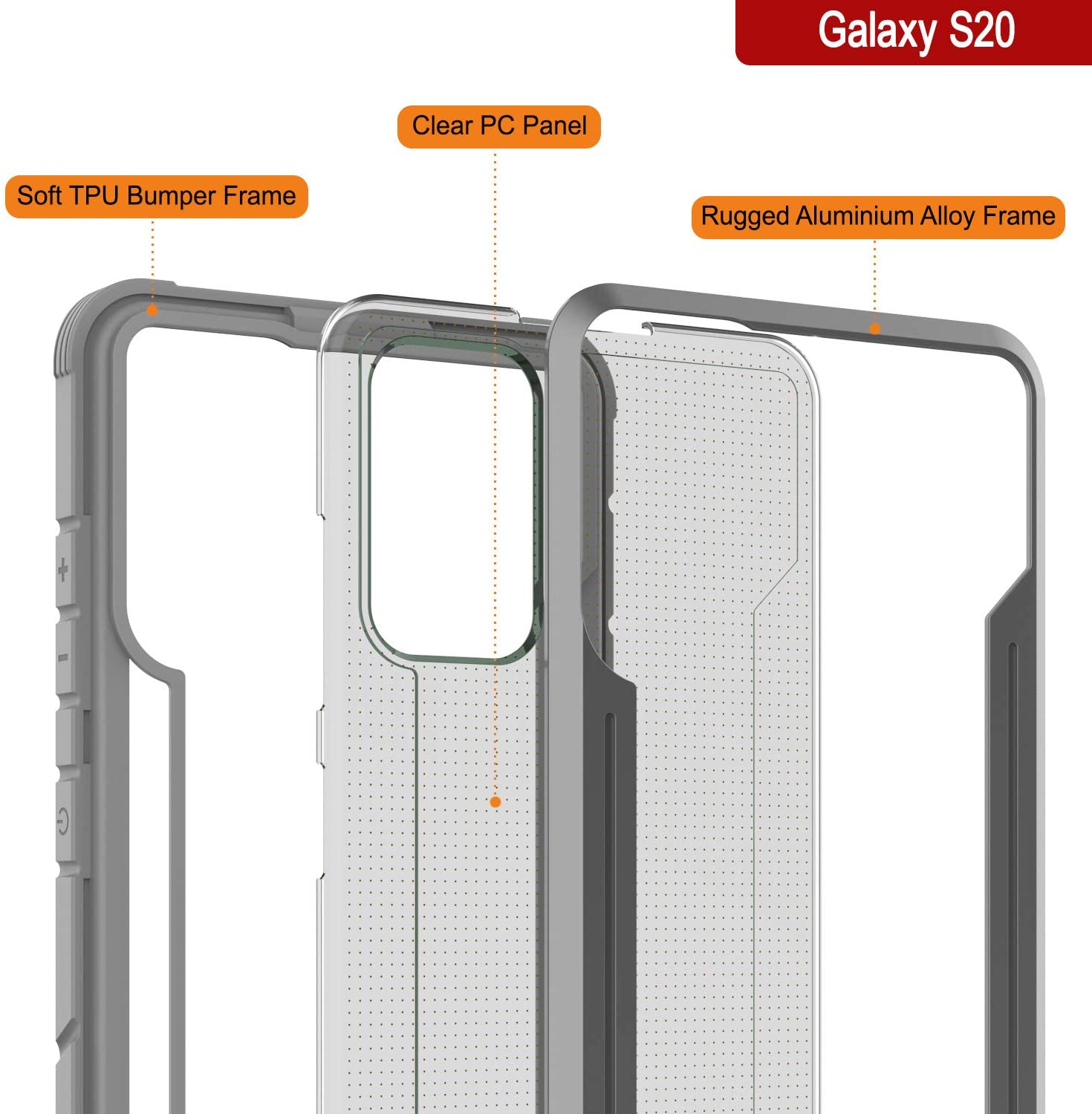 Punkcase S20 ravenger Case Protective Military Grade Multilayer Cover [Grey]