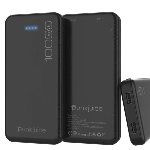 PunkCase PowerBank 10000mah Battery Pack for iPhone X/XS/Max/XR / 11/10, iPad, Samsung Galaxy S10 / S9 and Many More [Black]