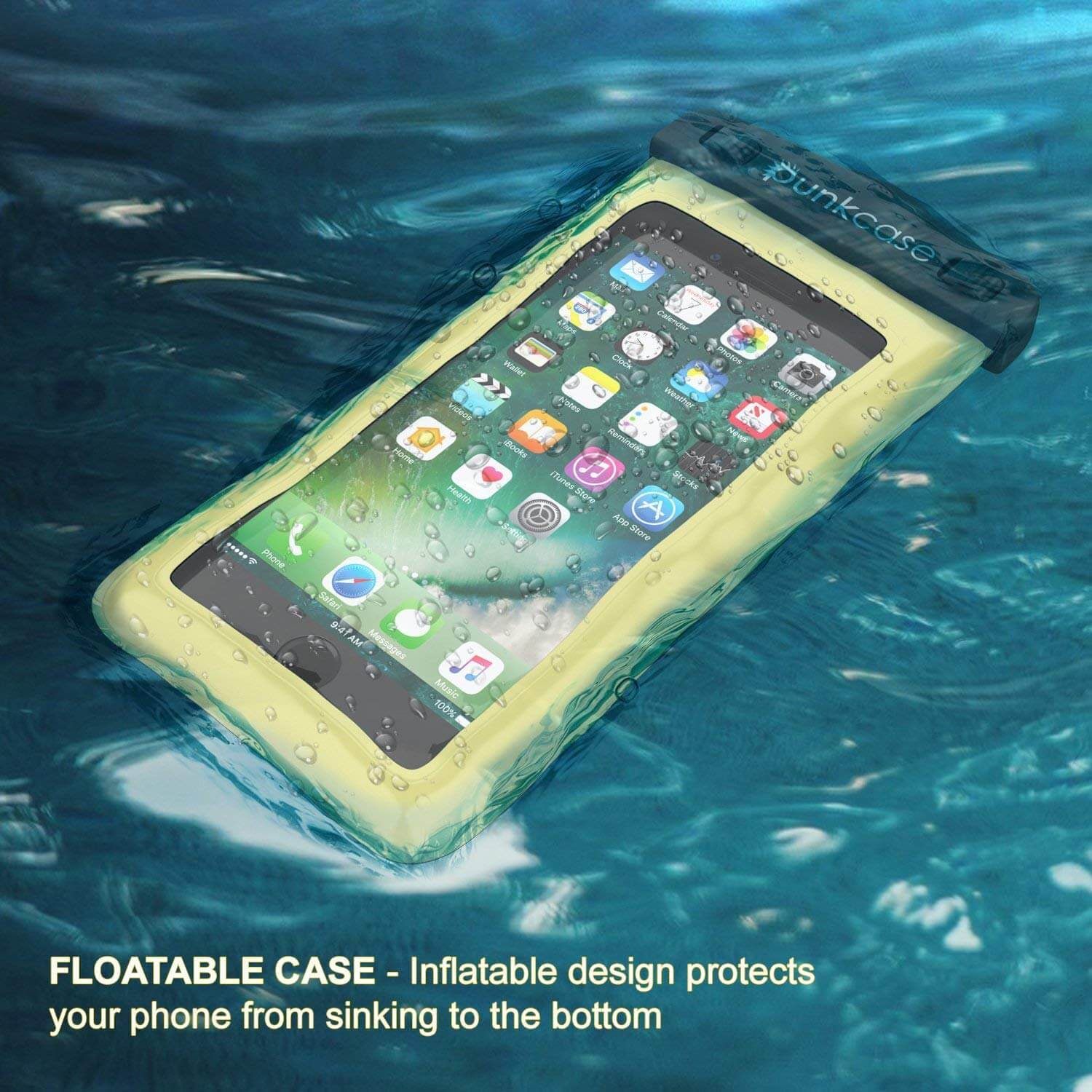 Waterproof Phone Pouch, PunkBag Universal Floating Dry Case Bag for most Cell Phones [Light Green]