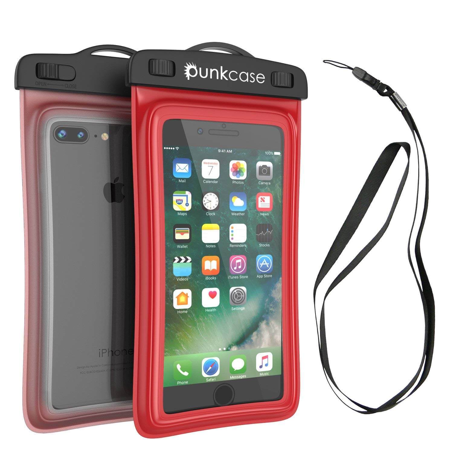 Waterproof Phone Pouch, PunkBag Universal Floating Dry Case Bag for most Cell Phones [Red]