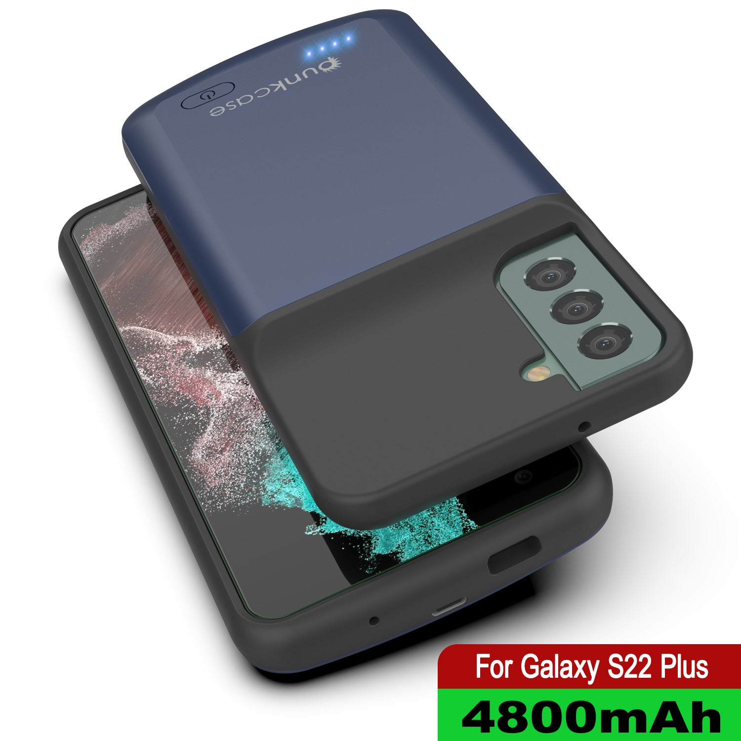 PunkJuice S22+ Plus Battery Case Blue - Portable Charging Power Juice Bank with 4800mAh