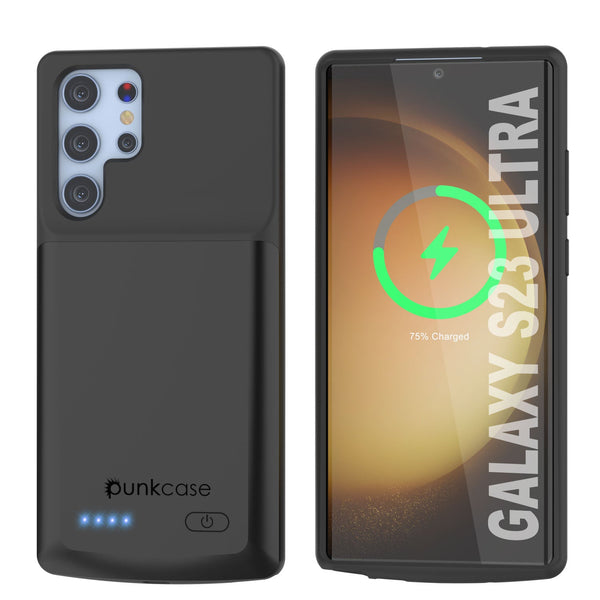 PunkJuice S23 Ultra Battery Case Black - Portable Charging Power Juice Bank with 4800mAh