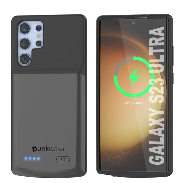 PunkJuice S23 Ultra Battery Case Grey - Portable Charging Power Juice Bank with 4800mAh