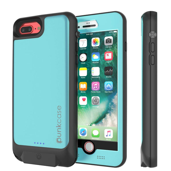 PunkJuice iPhone 7+Plus  Plus Battery Case Teal - Waterproof Slim Power Juice Bank with 4300mAh