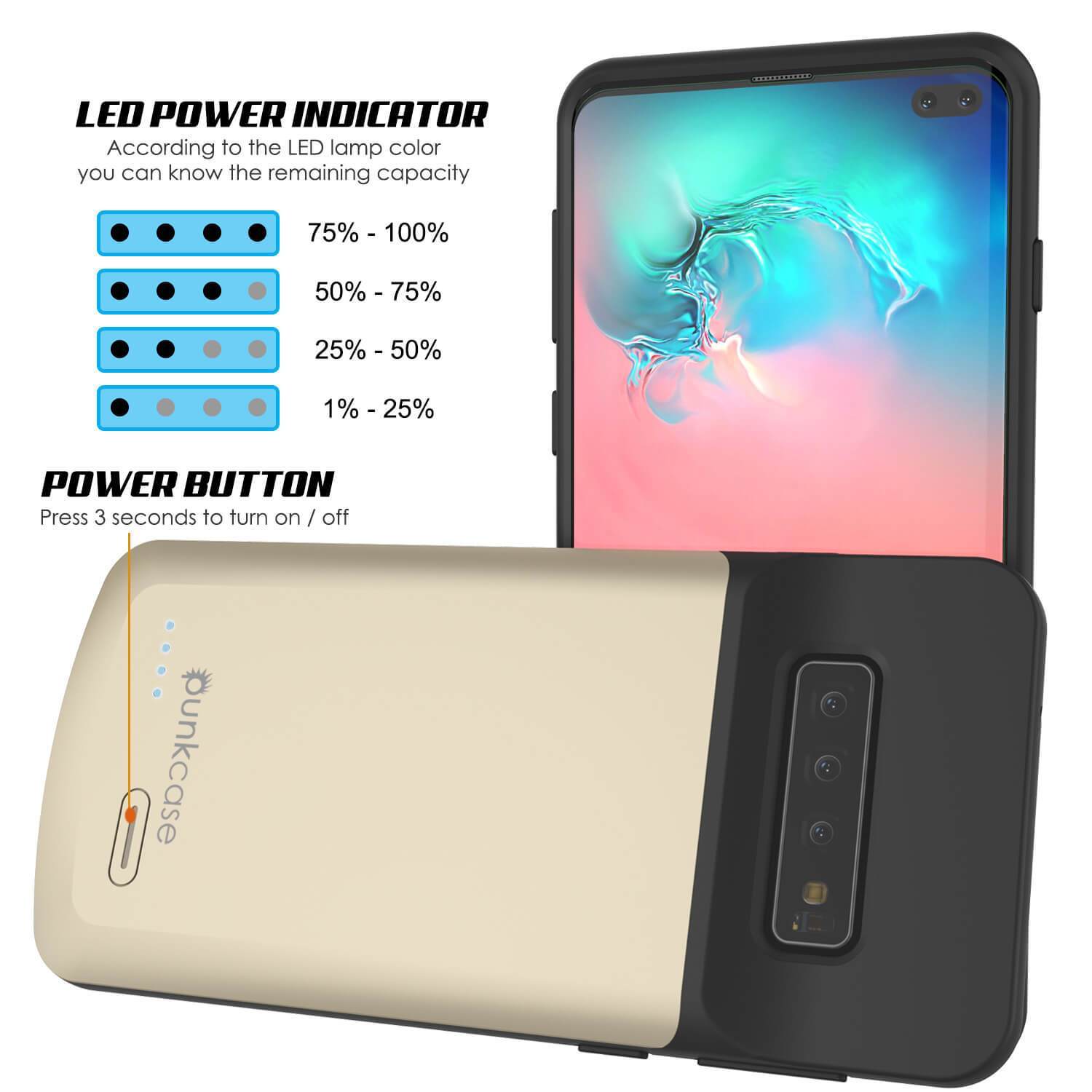 PunkJuice S10+ Plus Battery Case Gold - Fast Charging Power Juice Bank with 5000mAh
