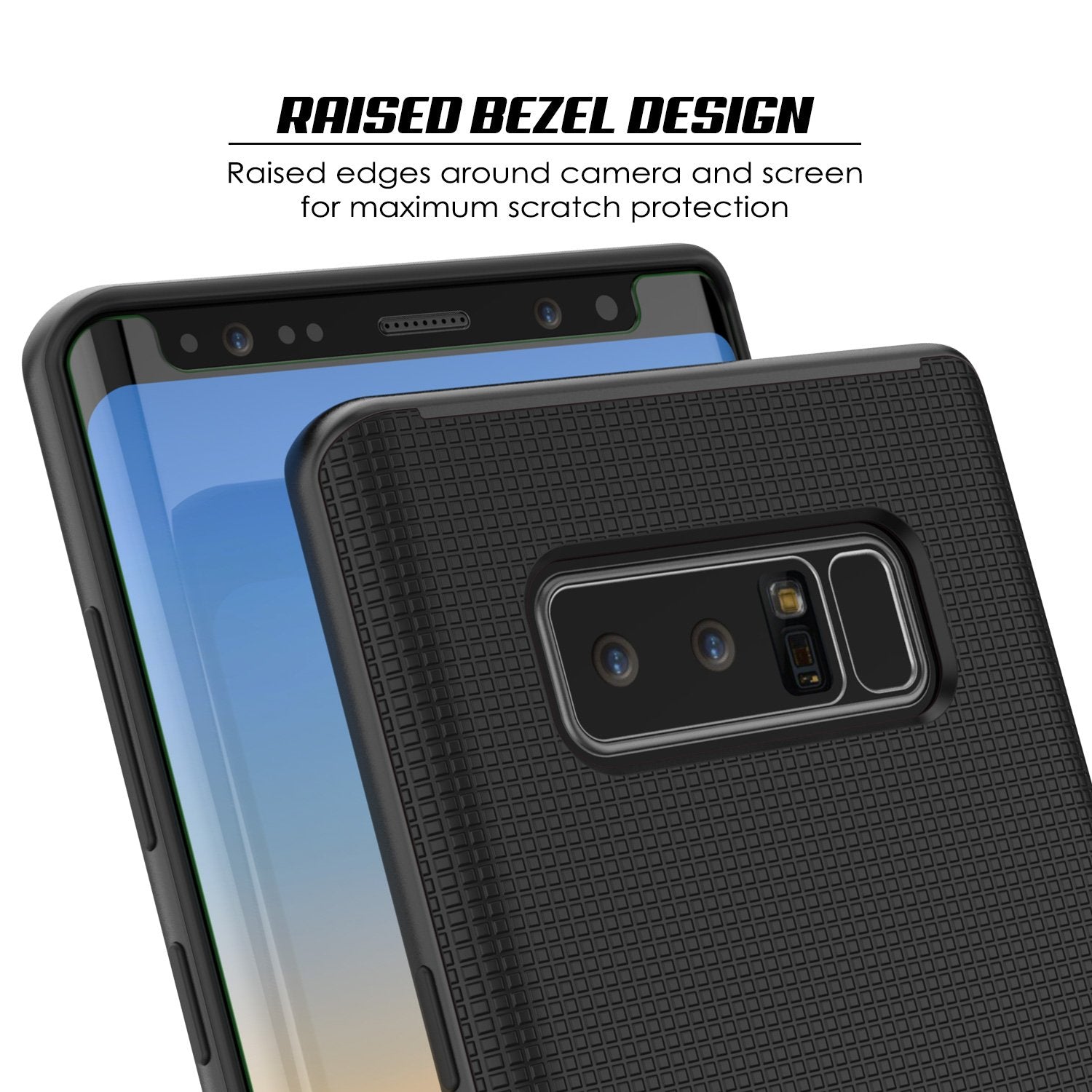 Galaxy Note 8 Case, PunkCase Stealth Black Series Hybrid 3-Piece Shockproof Dual Layer Cover