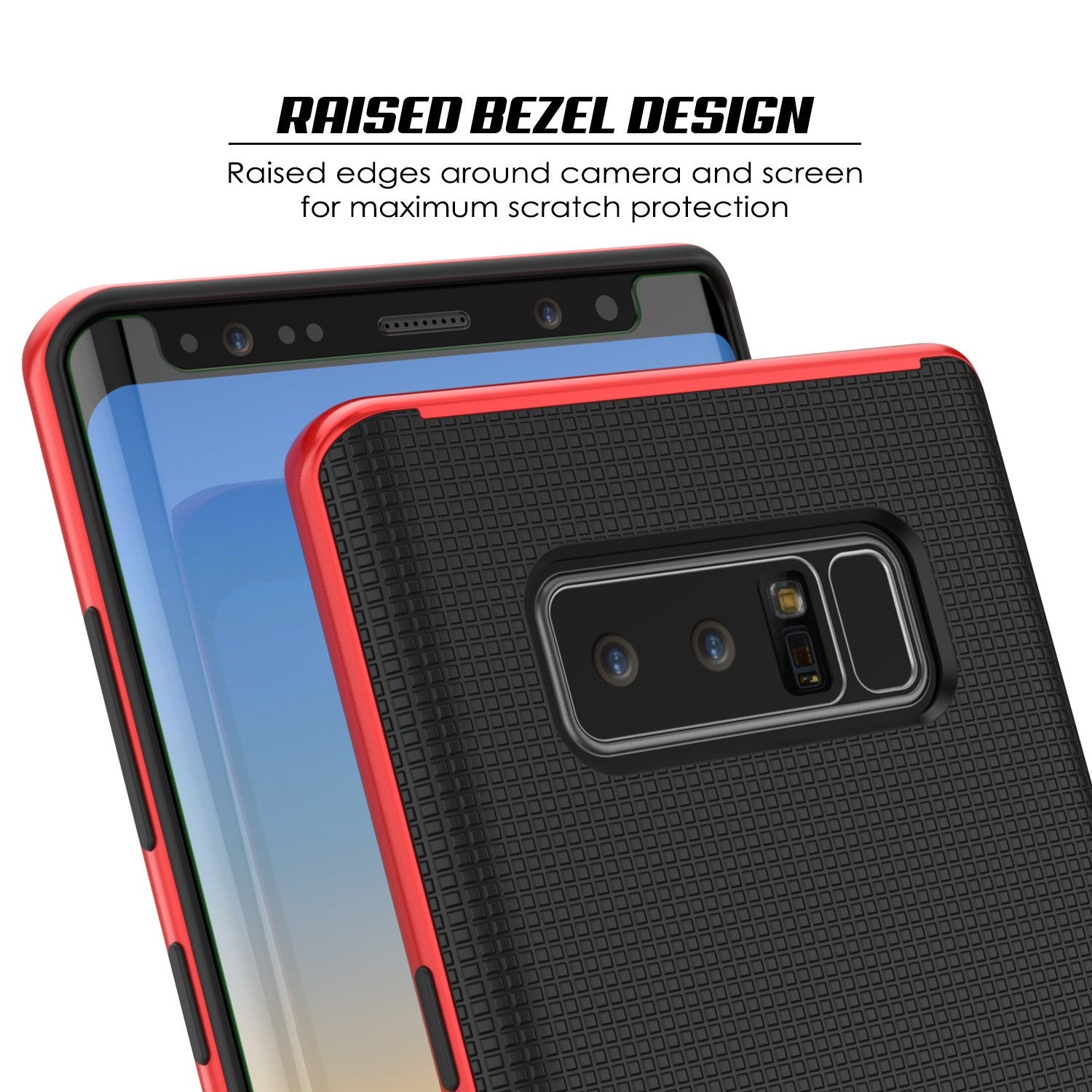 Galaxy Note 8 Case, PunkCase Stealth Red Series Hybrid 3-Piece Shockproof Dual Layer Cover