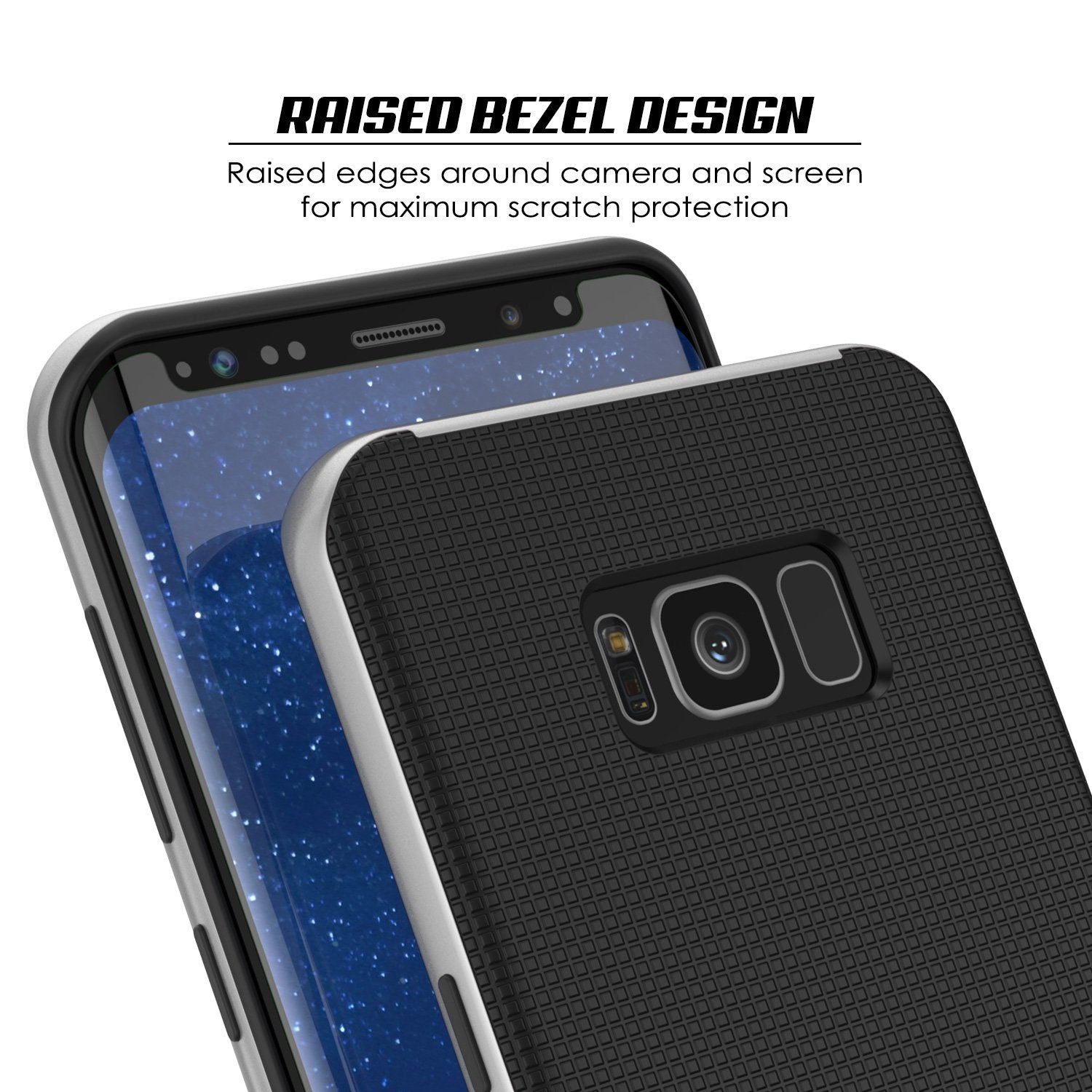 Galaxy S8 Case, PunkCase Stealth Silver Series Hybrid 3-Piece Shockproof Dual Layer Cover