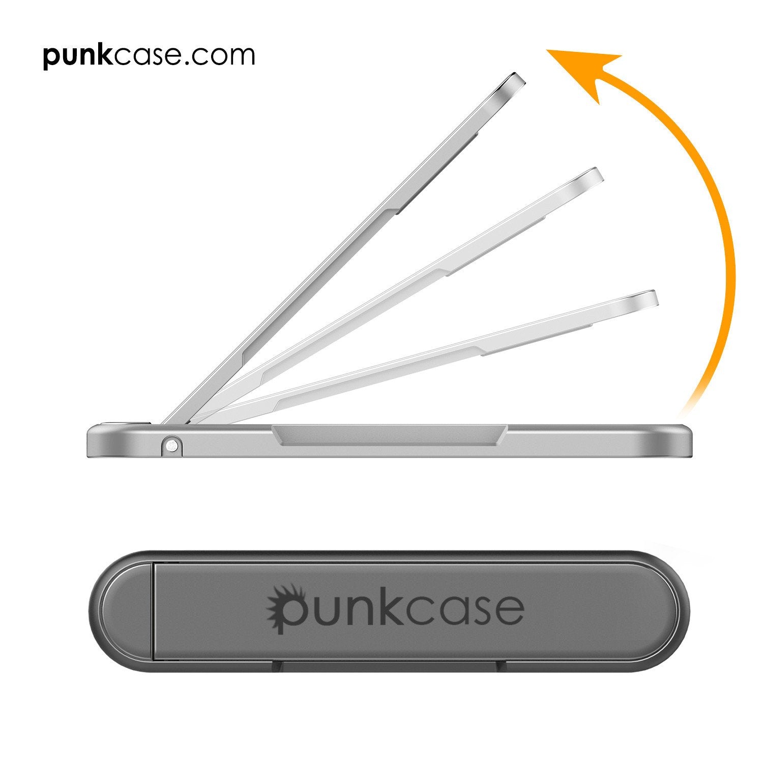 PUNKCASE FlickStick Universal Cell Phone Kickstand for all Mobile Phones & Cases with Flat Backs, One Finger Operation (Charcoal)