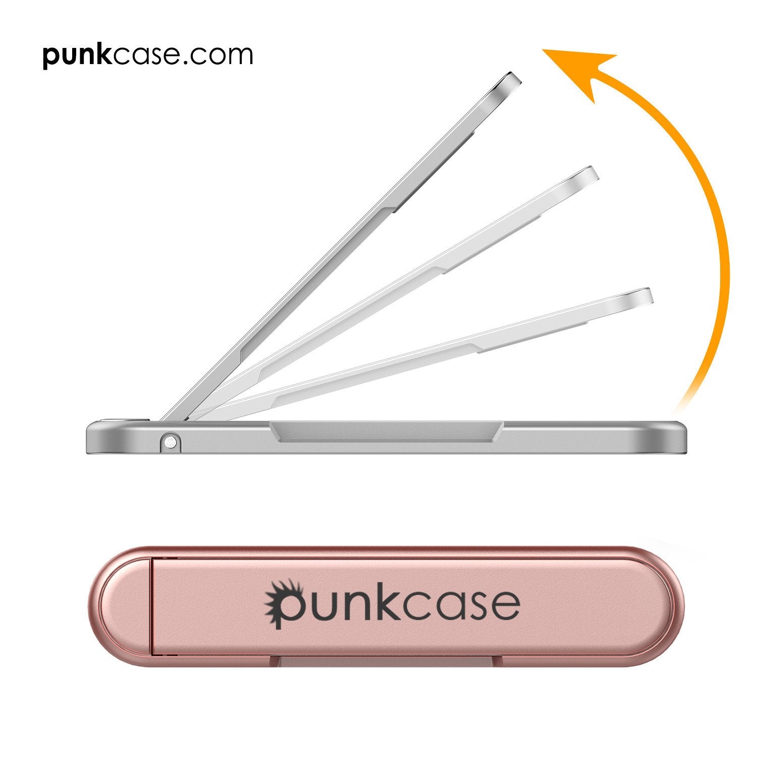 PUNKCASE FlickStick Universal Cell Phone Kickstand for all Mobile Phones & Cases with Flat Backs, One Finger Operation (Rose Gold)