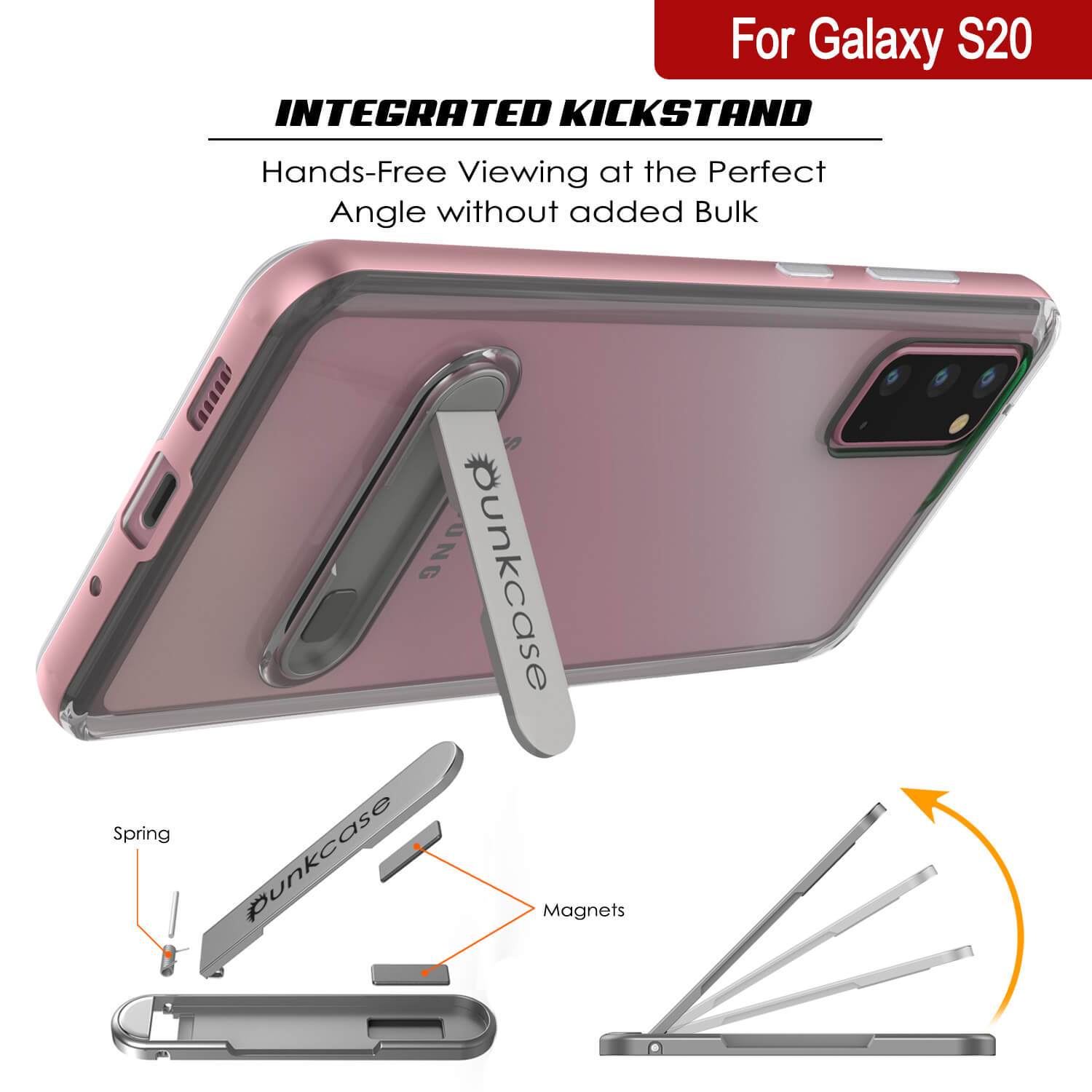 Galaxy S20 Case, PUNKcase [LUCID 3.0 Series] [Slim Fit] Armor Cover w/ Integrated Screen Protector [Rose Gold]
