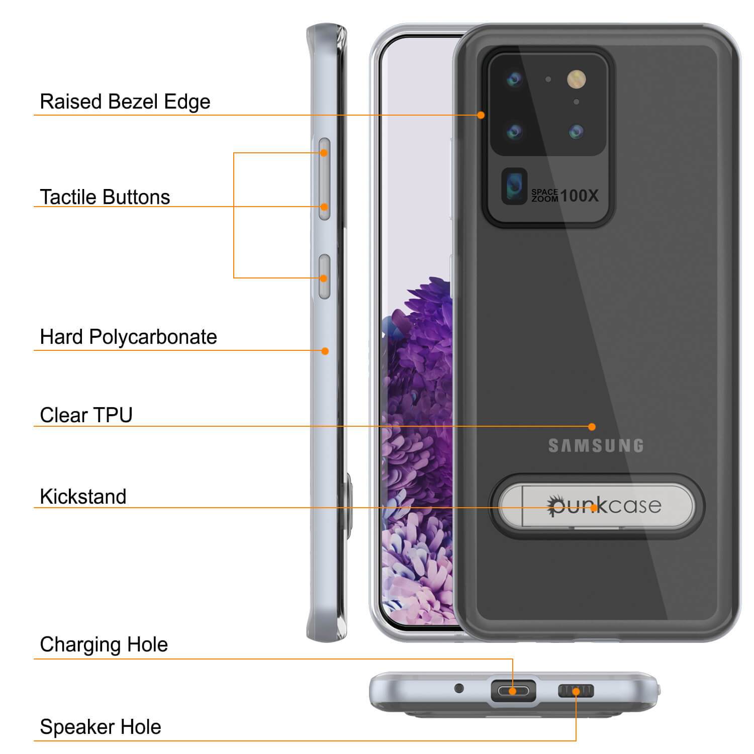 Galaxy S20 Ultra Case, PUNKcase [LUCID 3.0 Series] [Slim Fit] Armor Cover w/ Integrated Screen Protector [Silver]