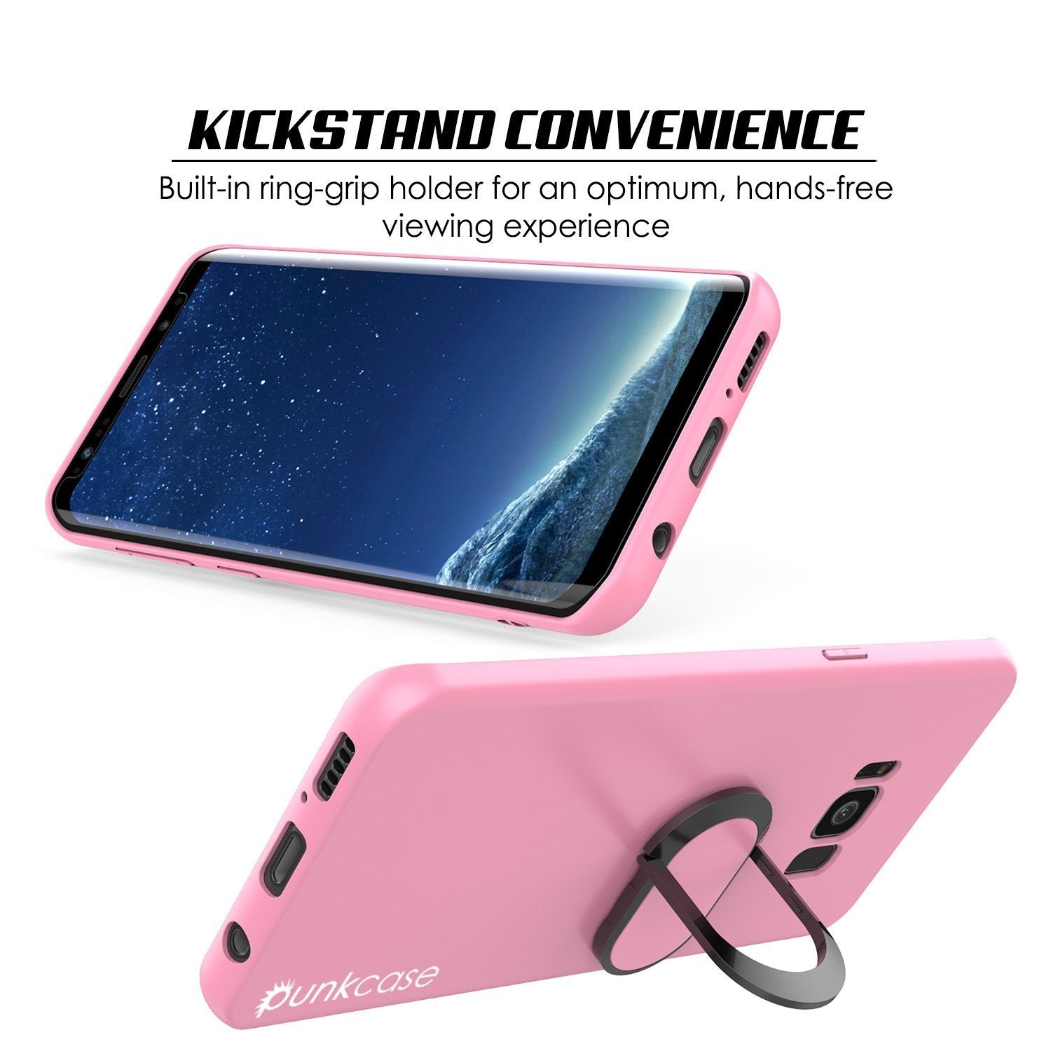 Galaxy S8 PLUS, Punkcase Magnetix Protective TPU Cover W/ Kickstand, Screen Protector [Pink]