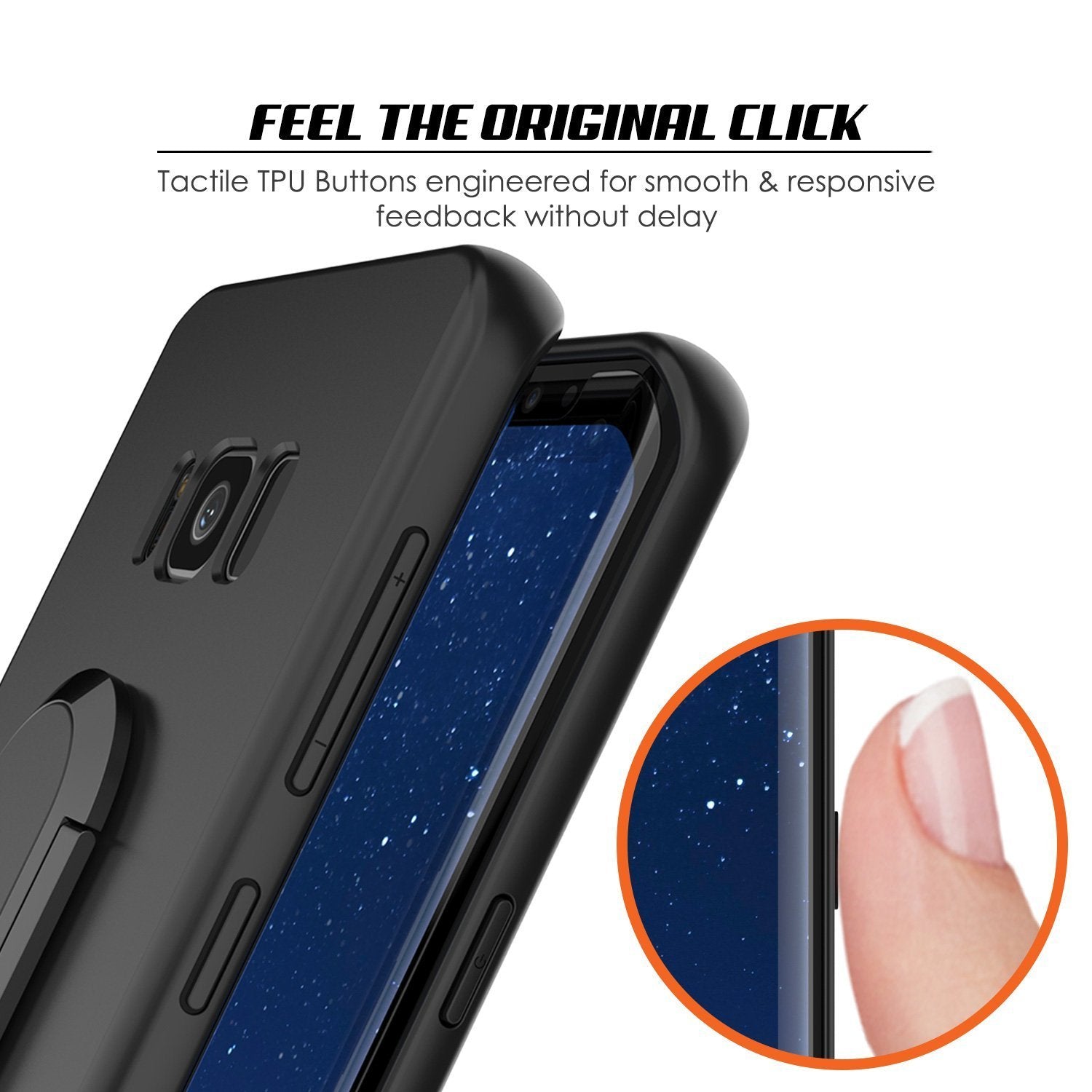 Galaxy S8 PLUS, Punkcase Magnetix Protective TPU Cover W/ Kickstand, Screen Protector [Black]