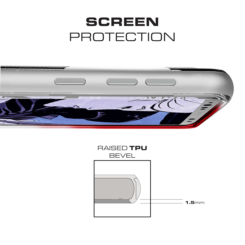 Galaxy S9 Clear Protective Case | Cloak 3 Series [Red]