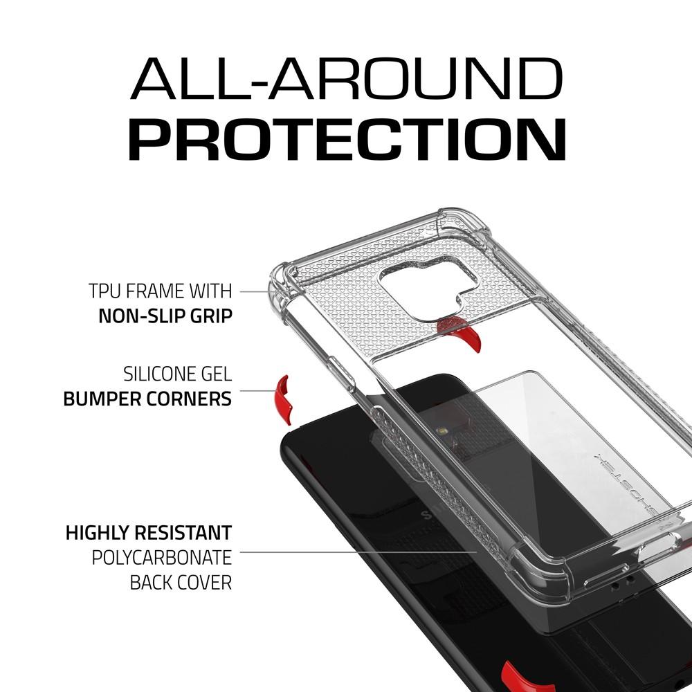 Galaxy S9 Clear Protective Case | Covert 2 Series [Red]