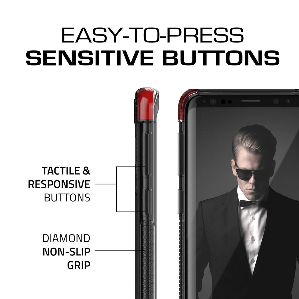 Galaxy S9 Clear Protective Case | Covert 2 Series [Red]