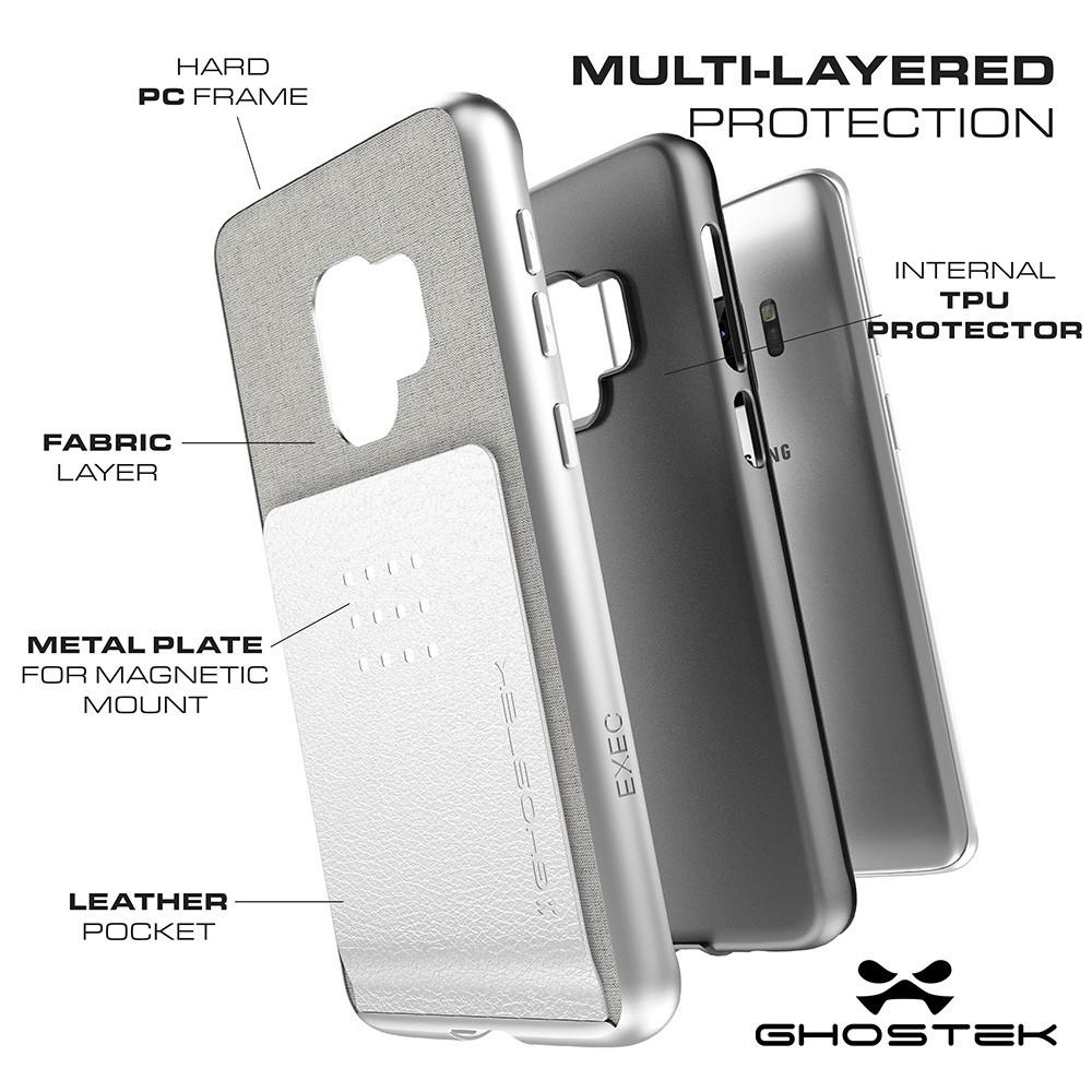 Galaxy S9 Protective Wallet Case | Exec 2 Series [Silver]