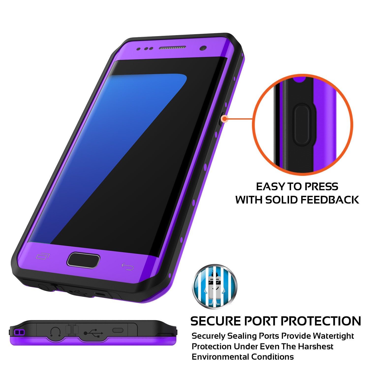 PUNKCASE - Studstar Series Snowproof Case for Galaxy S7 Edge | Purple