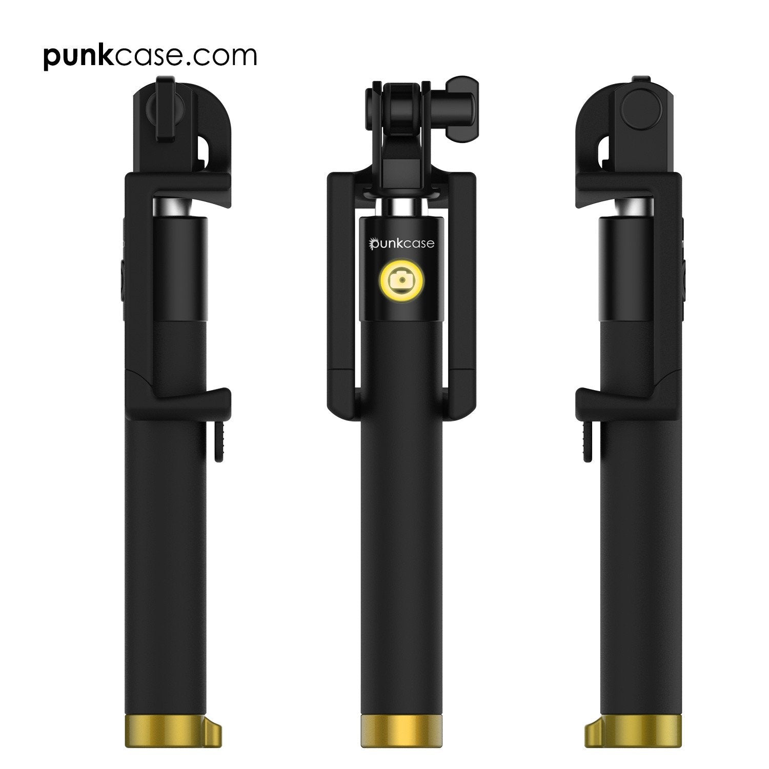 Selfie Stick - Gold, Extendable Monopod with Built-In Bluetooth Remote Shutter