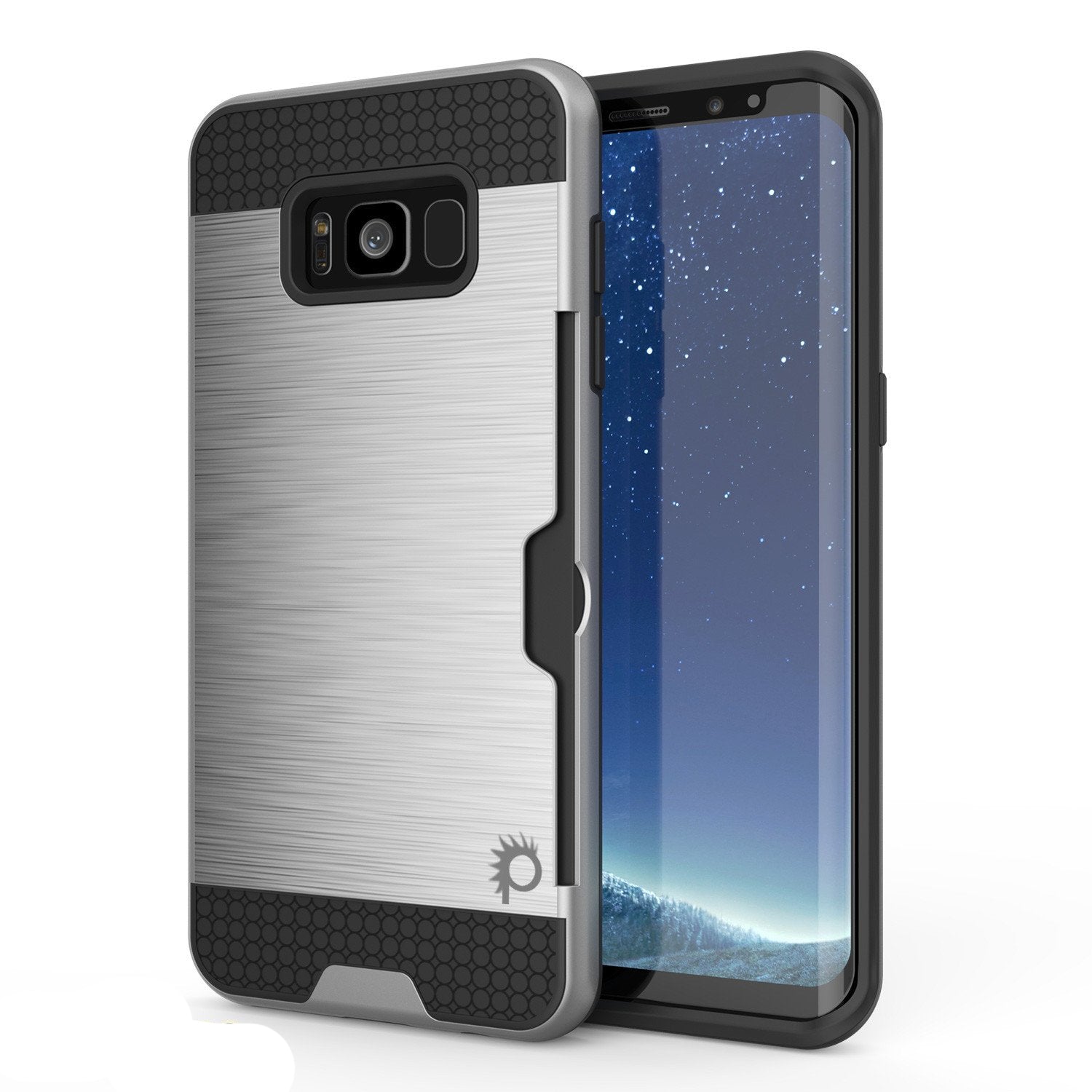 Galaxy S8 Plus Case PunkCase SLOT Silver Series Slim Armor Soft Cover Case