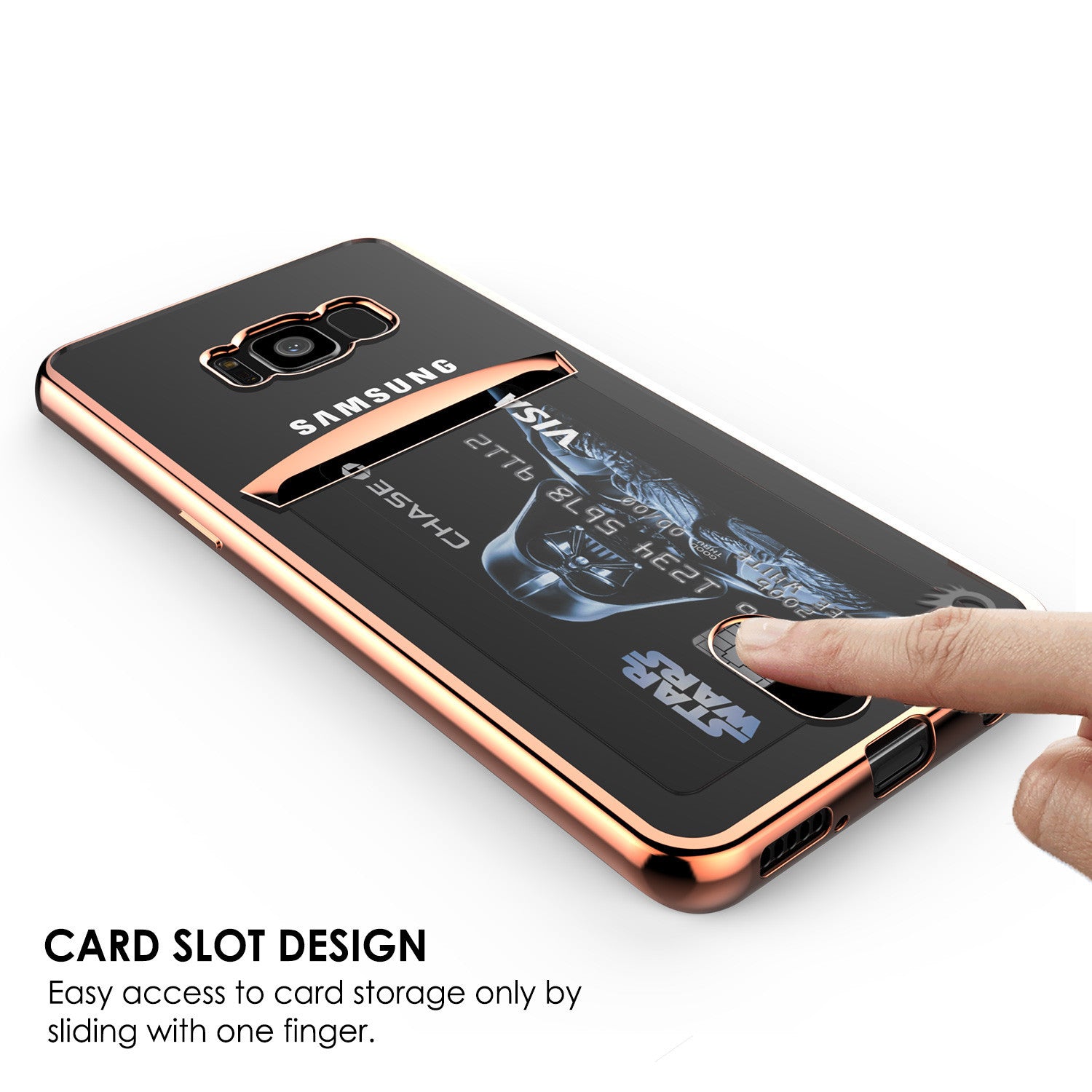 Galaxy S8 Case, PUNKCASE® LUCID Rose Gold Series | Card Slot | SHIELD Screen Protector