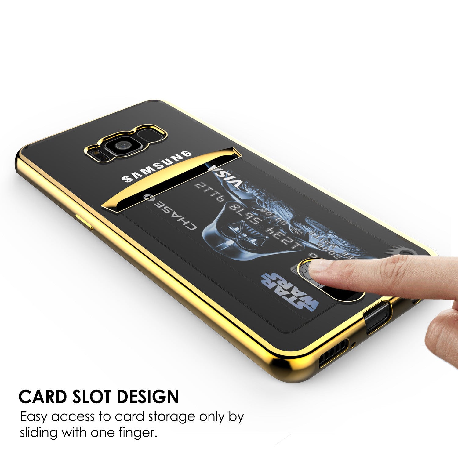 Galaxy S8 Plus Case, PUNKCASE® LUCID Gold Series | Card Slot | SHIELD Screen Protector | Ultra fit