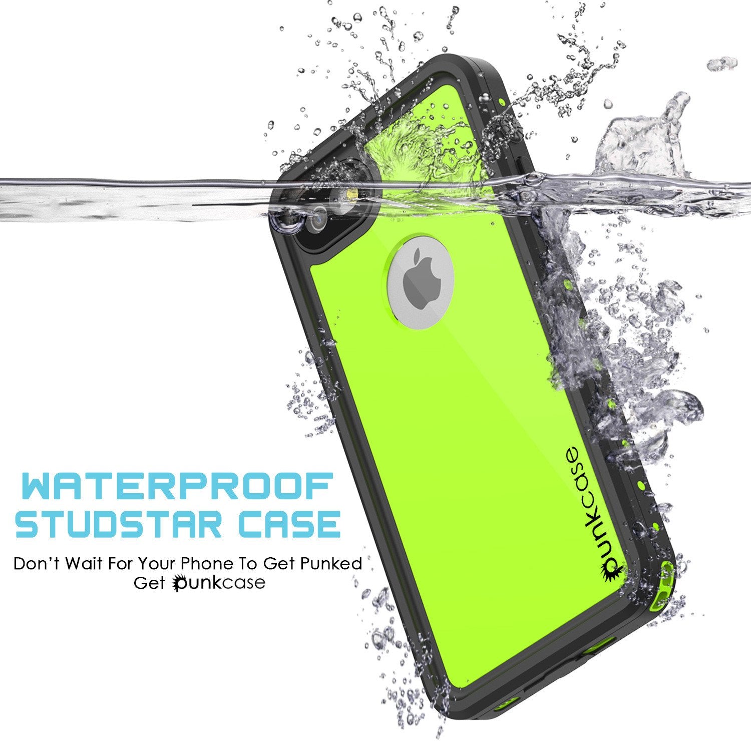 iPhone 7 Waterproof IP68 Case, Punkcase [Light Green] [StudStar Series] [Slim Fit] [Dirt/Snow Proof]