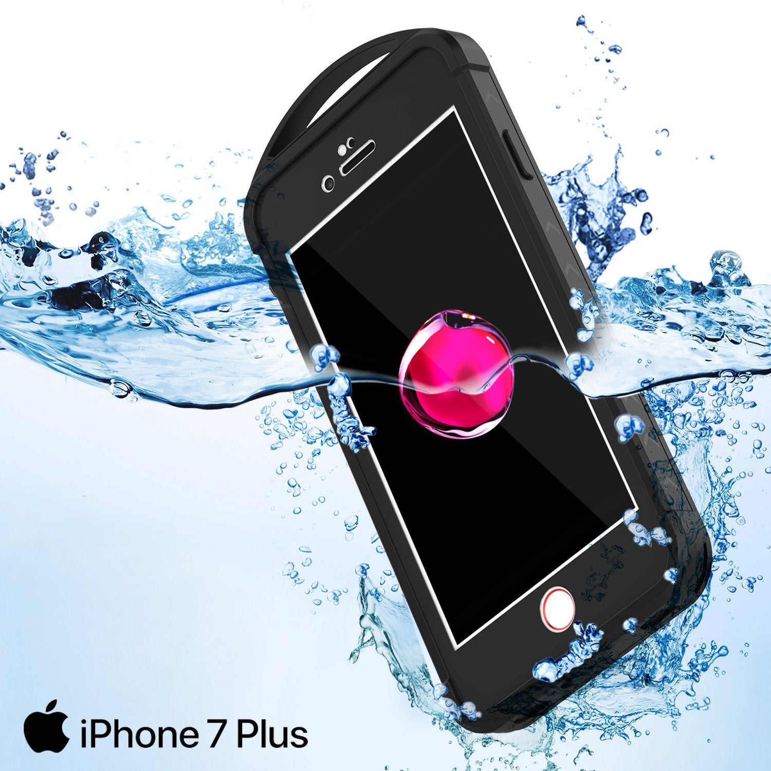 iPhone 8+ Plus Waterproof Case, Punkcase ALPINE Series, Black | Heavy Duty Armor Cover
