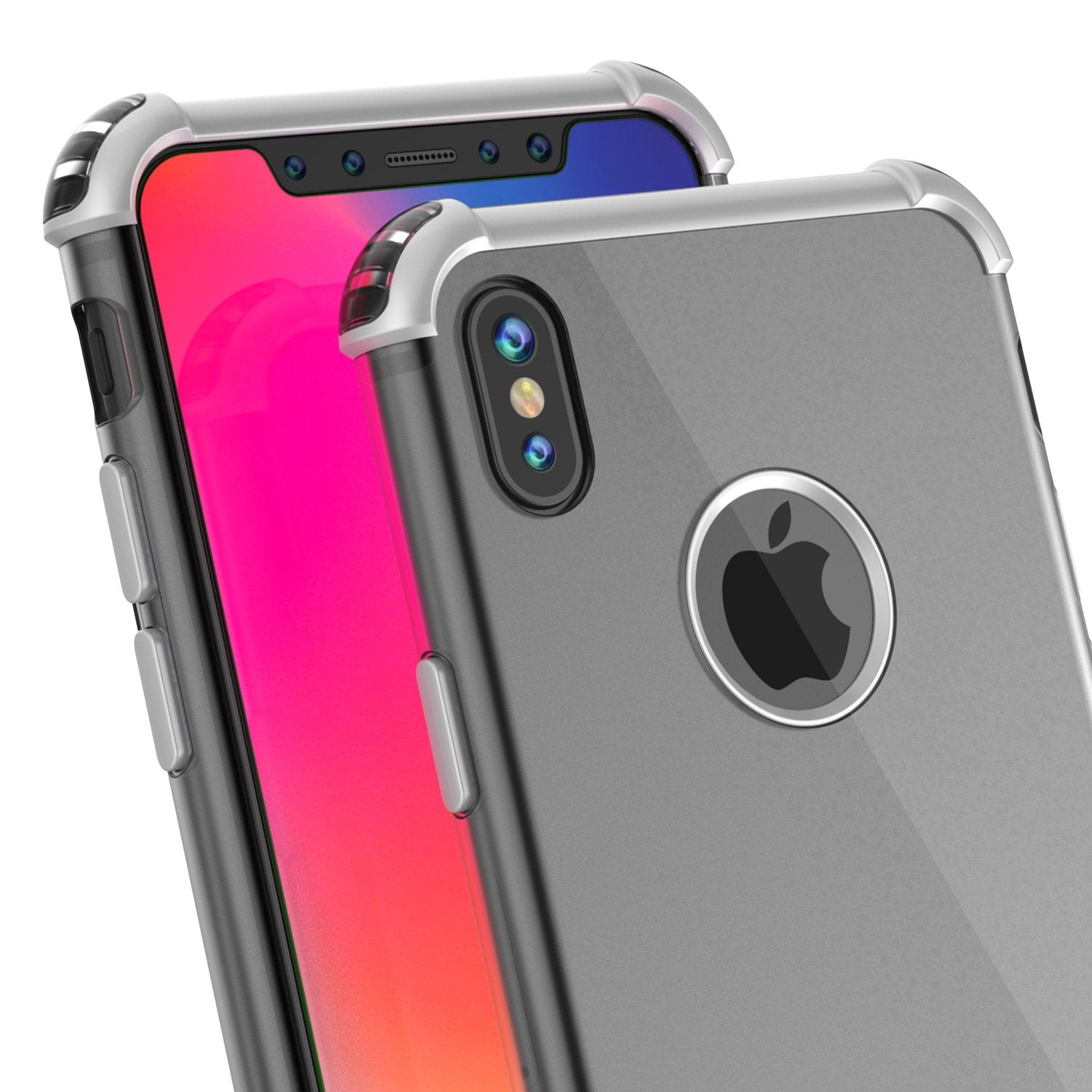 iPhone X Case, Punkcase BLAZE Silver Series Protective Cover W/ PunkShield Screen Protector