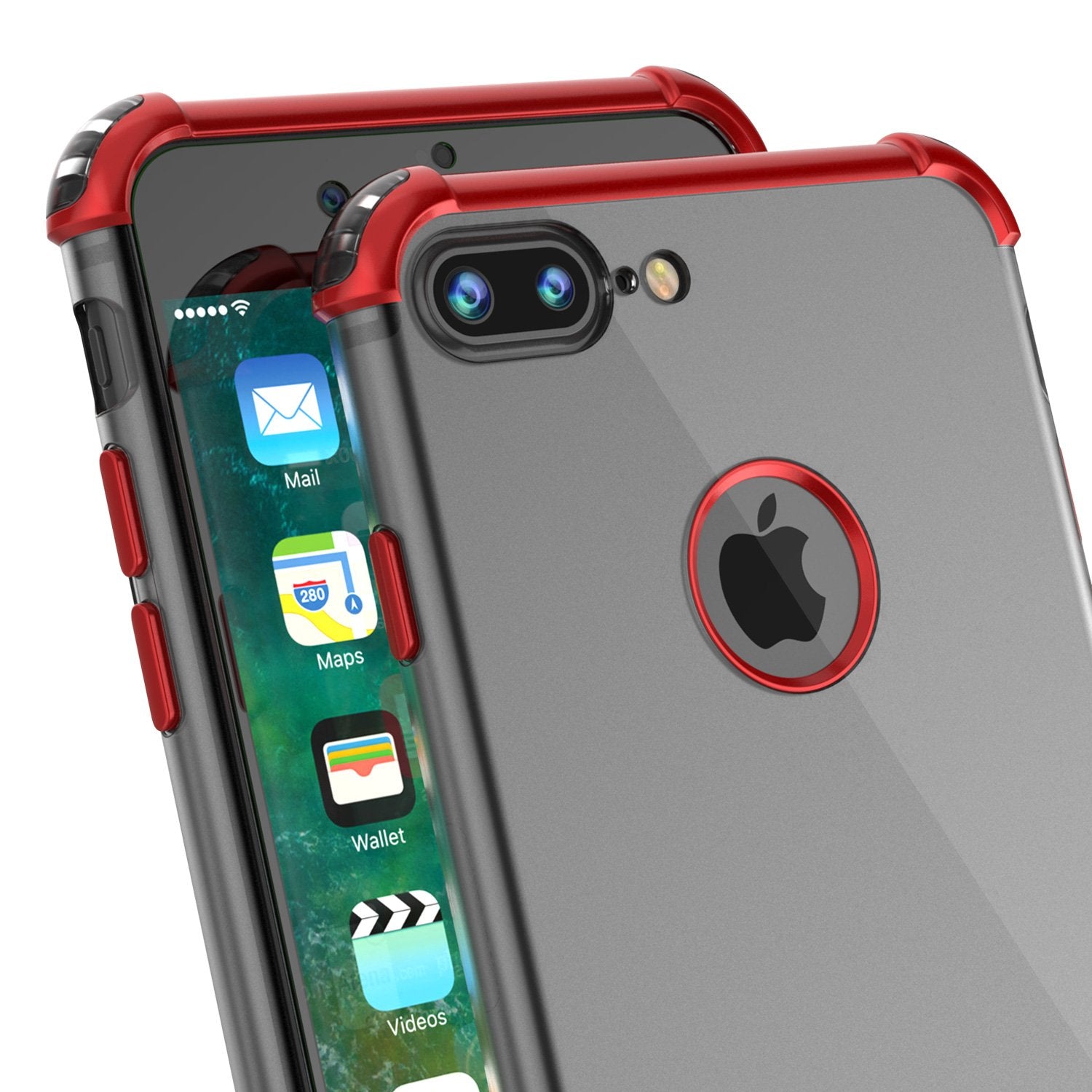 iPhone 7 PLUS Case, Punkcase [BLAZE Red SERIES] Protective Cover W/ PunkShield Screen Protector