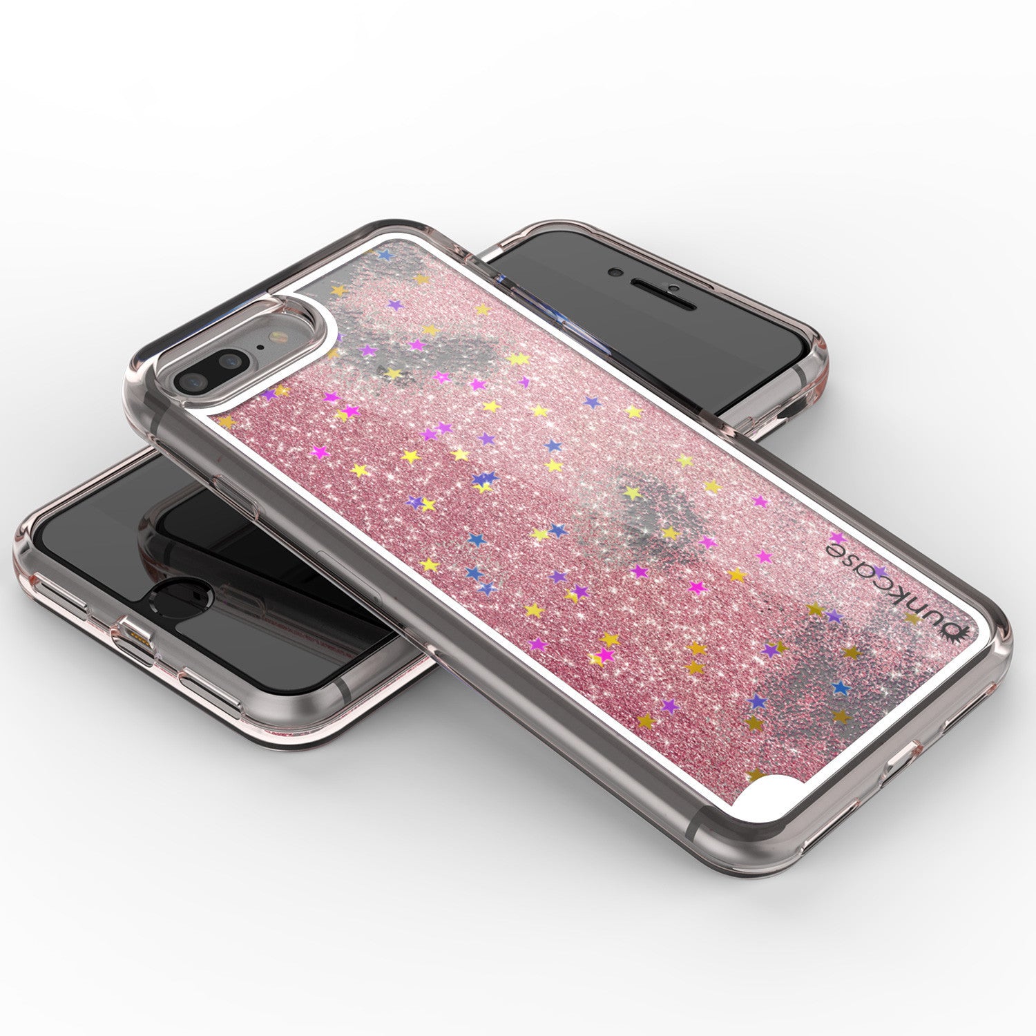 iPhone 7 Plus Case, PunkCase LIQUID Rose Series, Protective Dual Layer Floating Glitter Cover