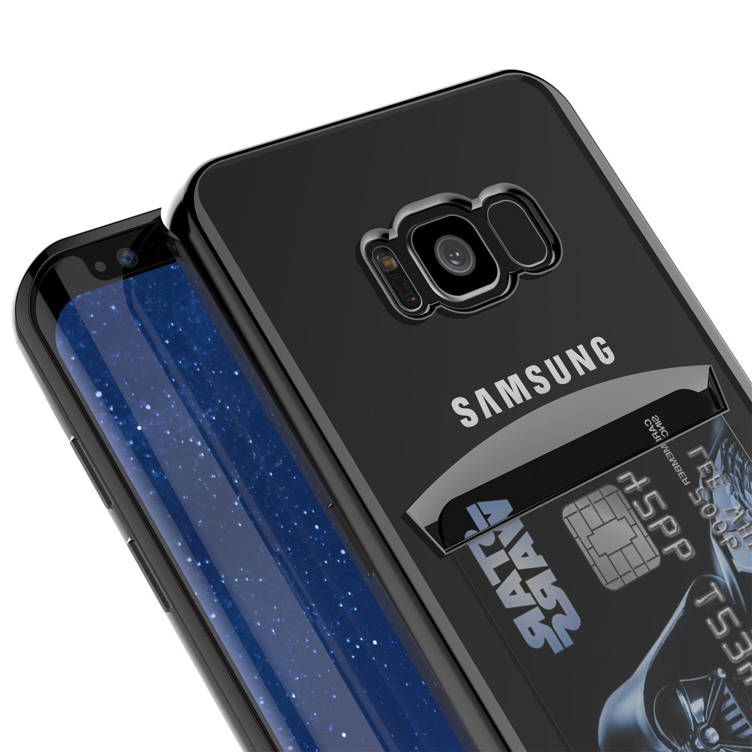 Galaxy S8 Plus Case, PUNKCASE® LUCID Black Series | Card Slot | SHIELD Screen Protector | Ultra fit