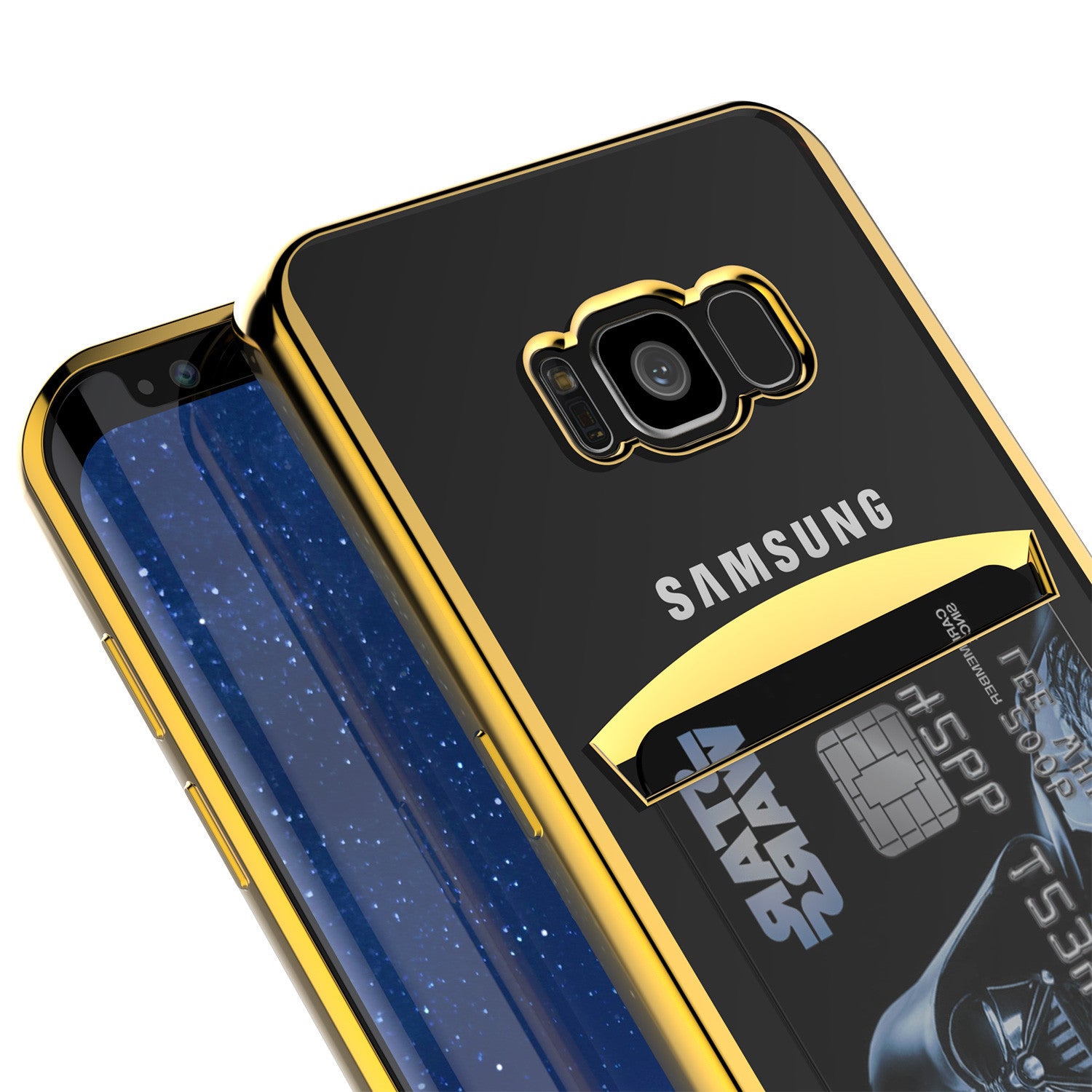 Galaxy S8 Case, PUNKCASE® LUCID Gold Series | Card Slot | SHIELD Screen Protector | Ultra fit