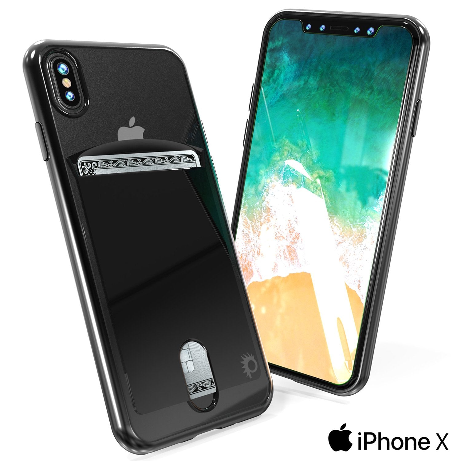 Punkcase iPhone X LUCID Series Dual Layer Armor Cover | Black