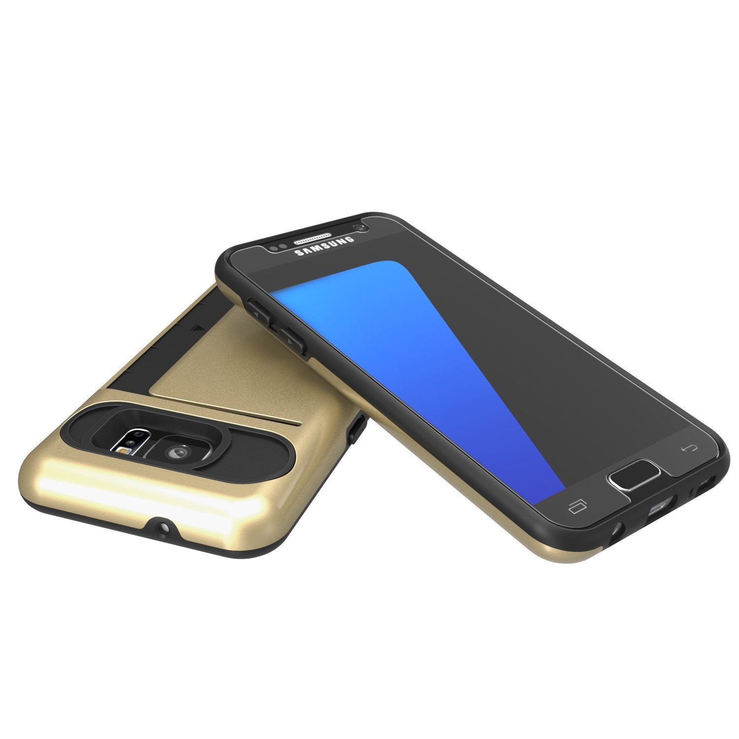Punkcase Galaxy S7 EDGE Slim Armor Soft Cover | CLUTCH Gold Series