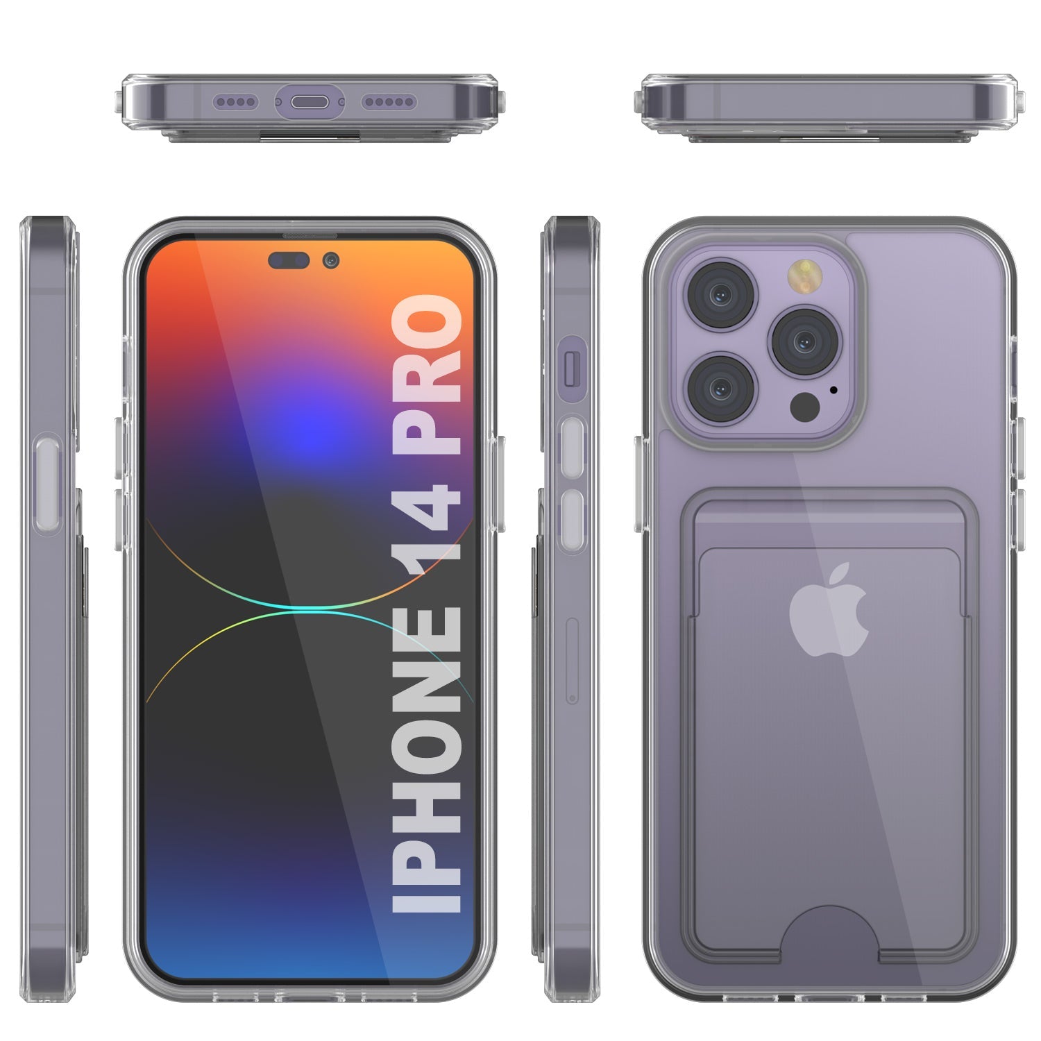 iPhone 14 Pro Card Holder Case [Crystal CardSlot Series] [Slim Fit]
